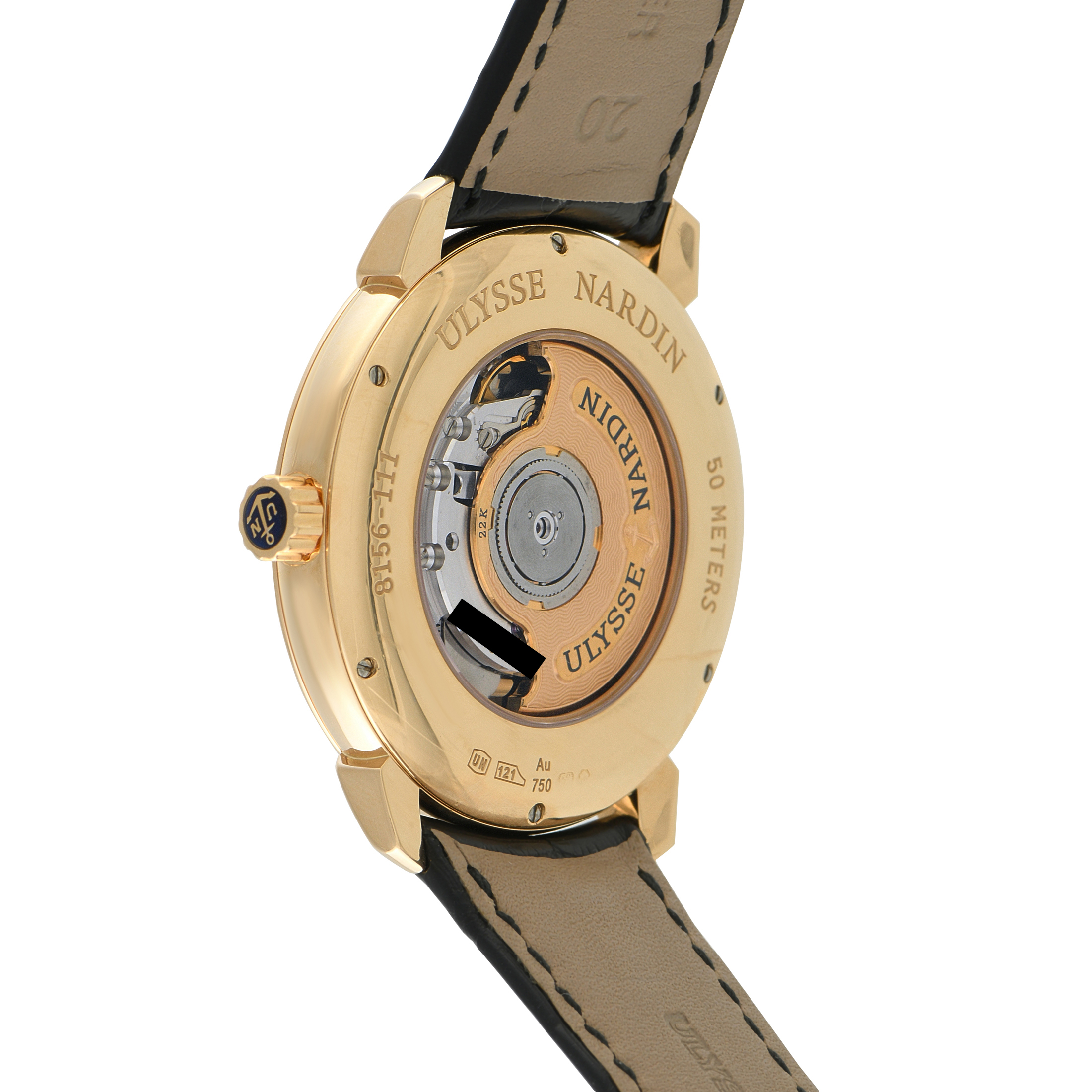 Ulysse Nardin Classico Black Dial Rose Gold Watch 8156-111 - Image 3