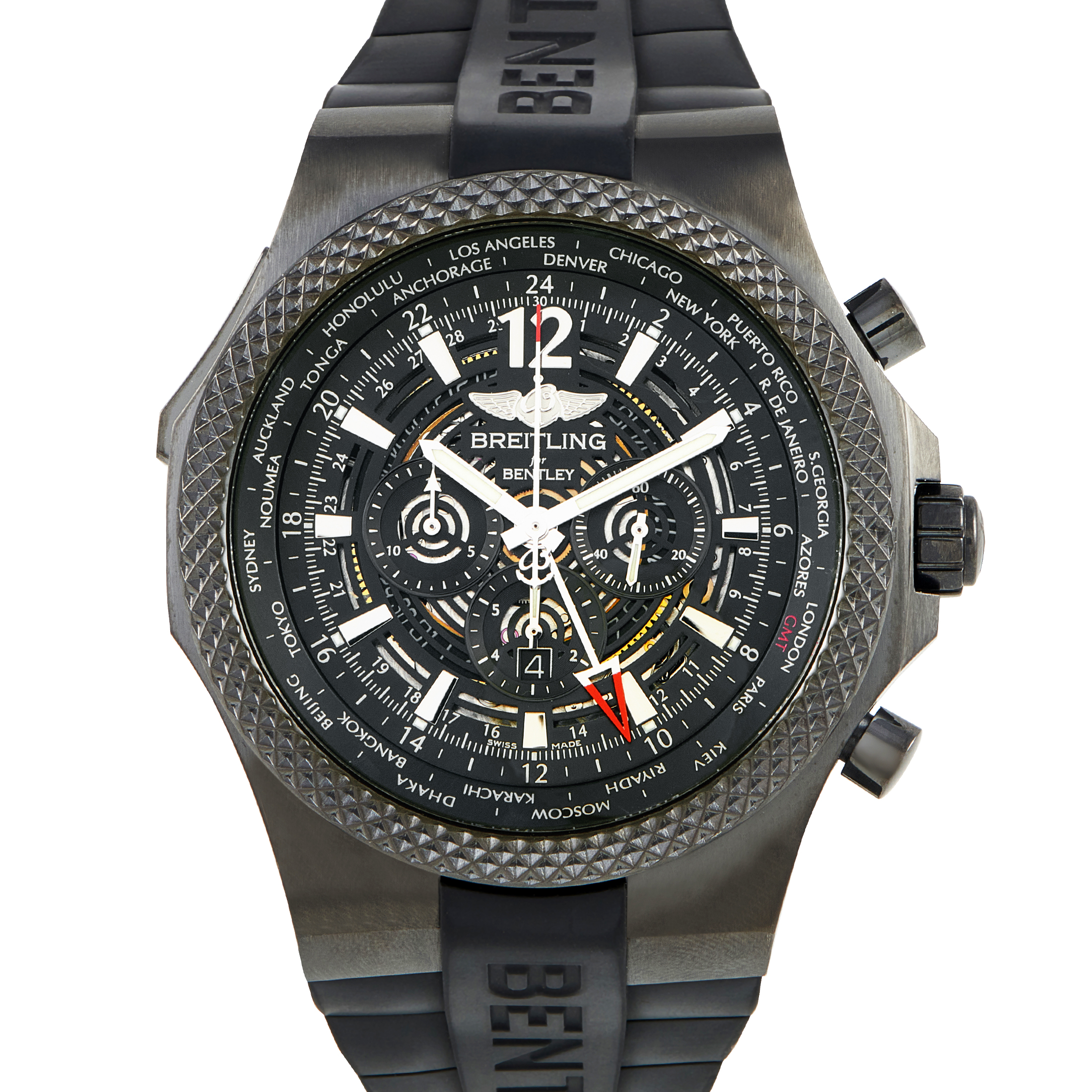 ヒデ　　　　　BREITLING タバリー 稼働　メンズ腕時計 Breitling Bentley GMT Midnight Watch M47362 - 48 mm - Black - 2015 -