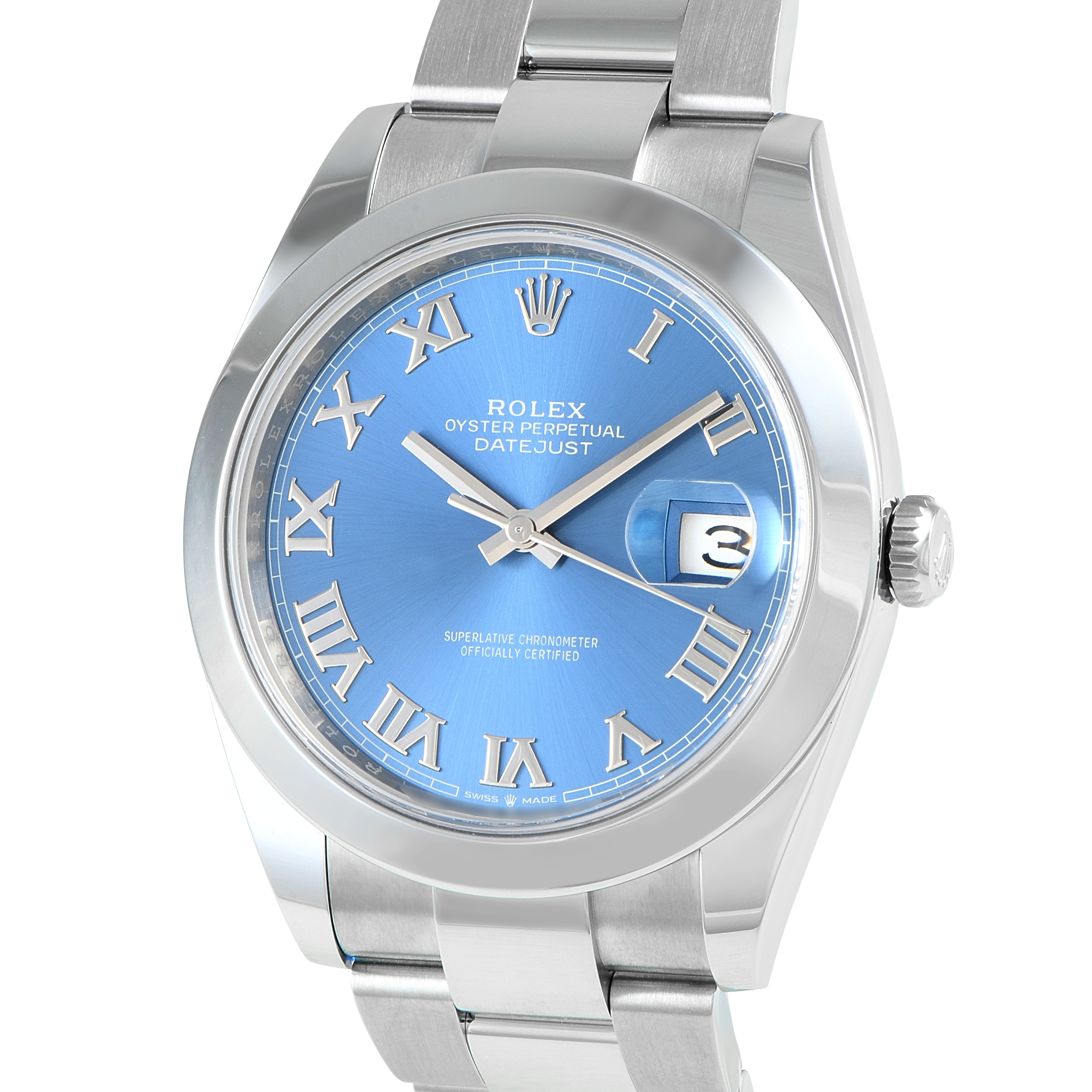 Rolex Datejust 41 Azzurro Blue Roman Dial Watch 126300 - Image 2