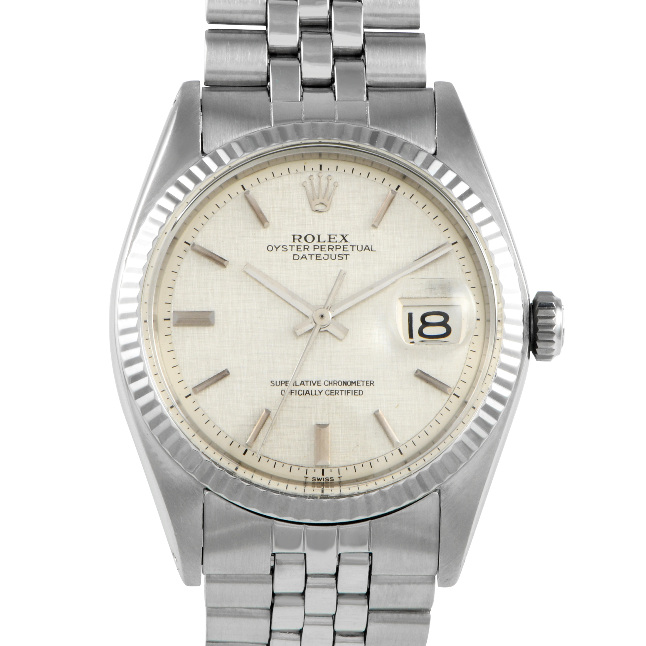 Rolex Datejust 36 Linen Dial Watch 1601