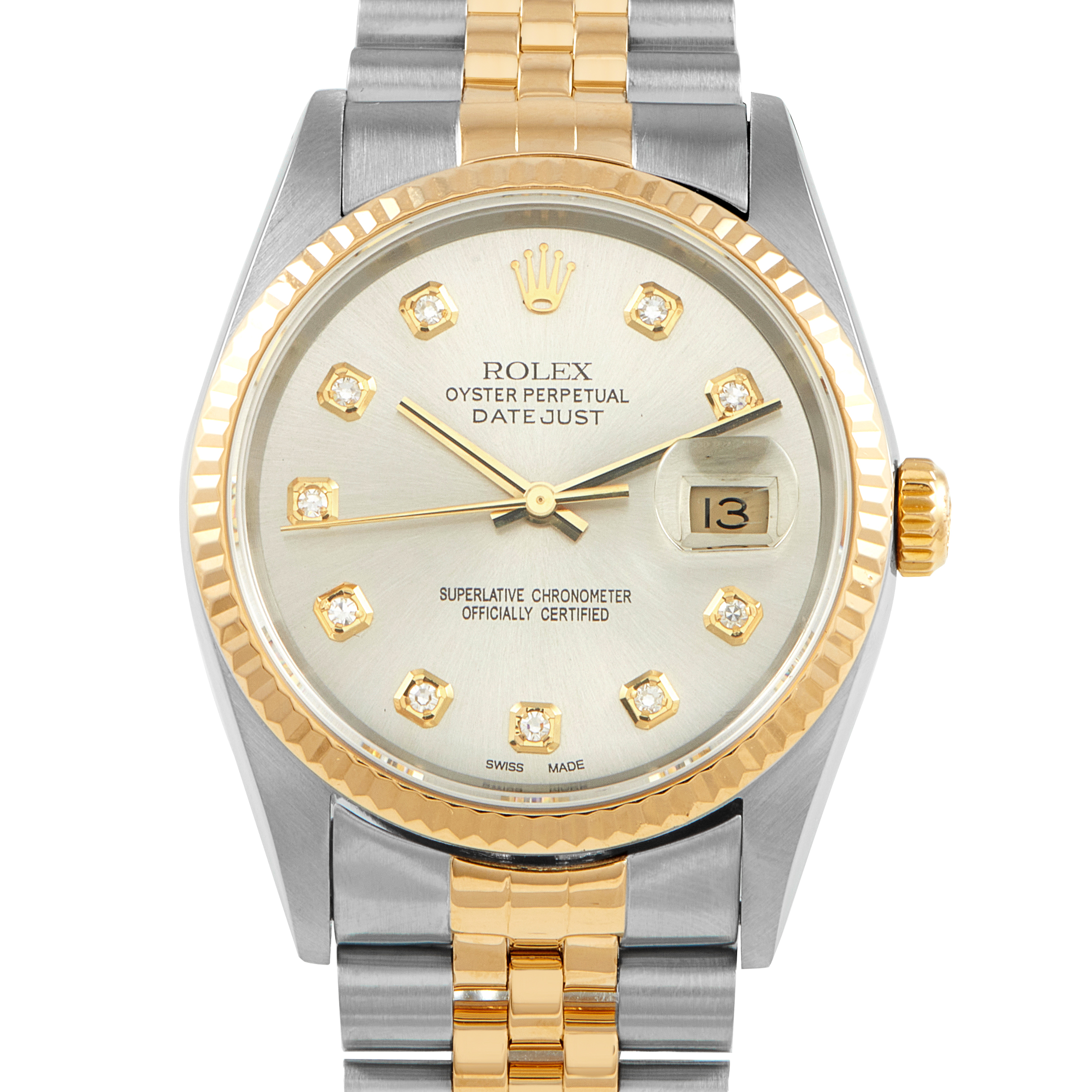 Rolex Datejust 36 Diamond Dial Watch 16233