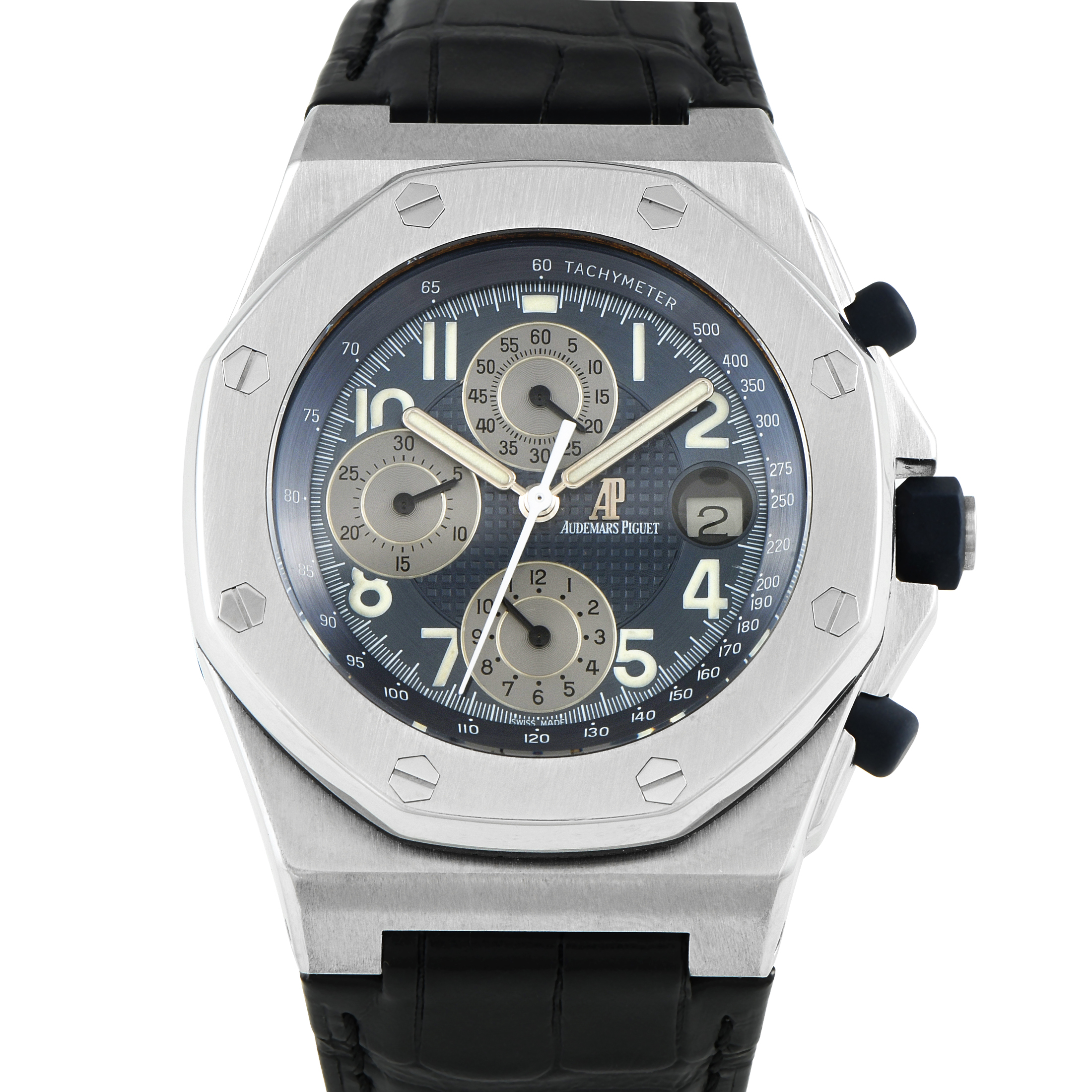Audemars Piguet Royal Oak Offshore Steel in Leather Men's Watch 25770ST.OO.A001KE.01