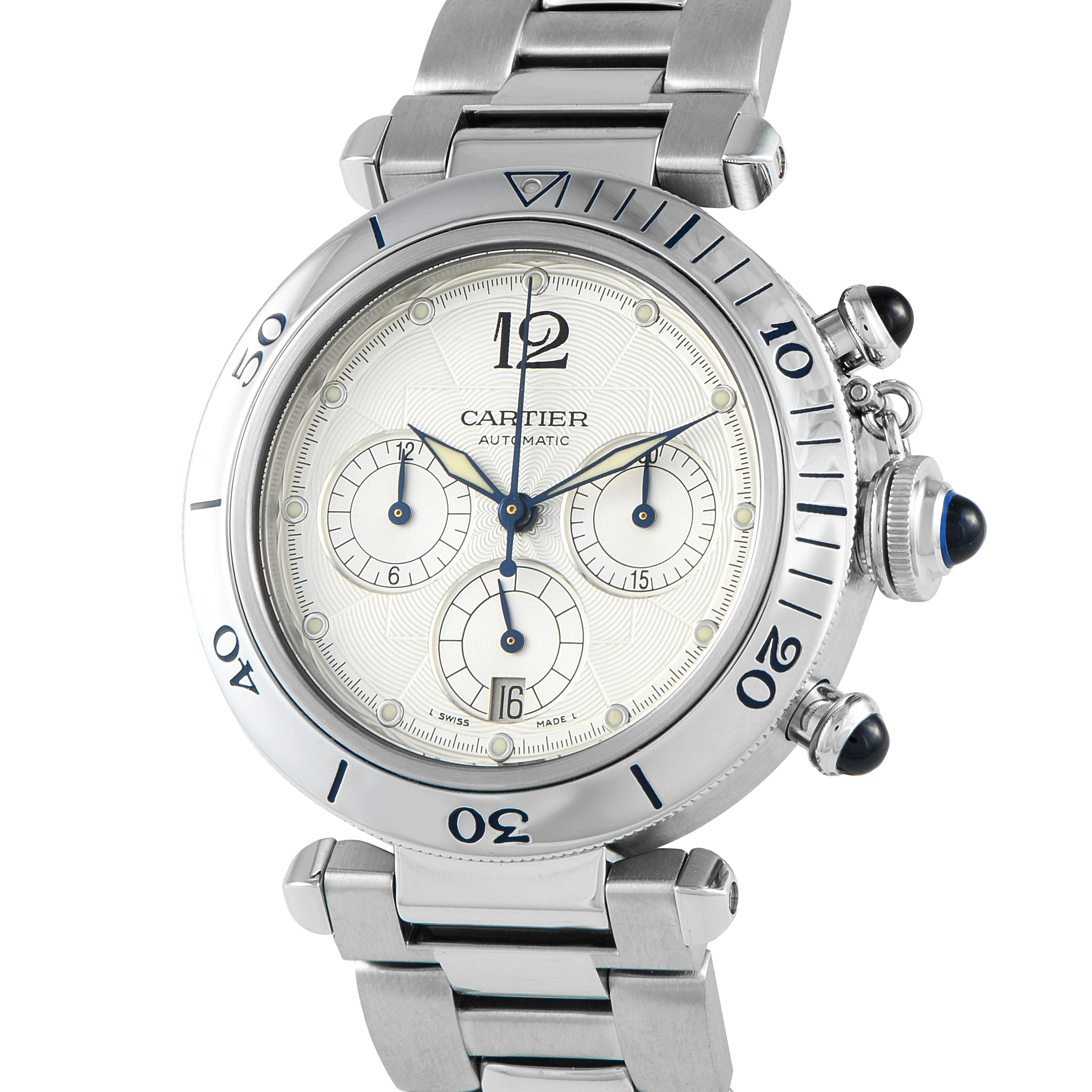 Cartier Pasha Chronograph Watch w31030H3 - Image 2