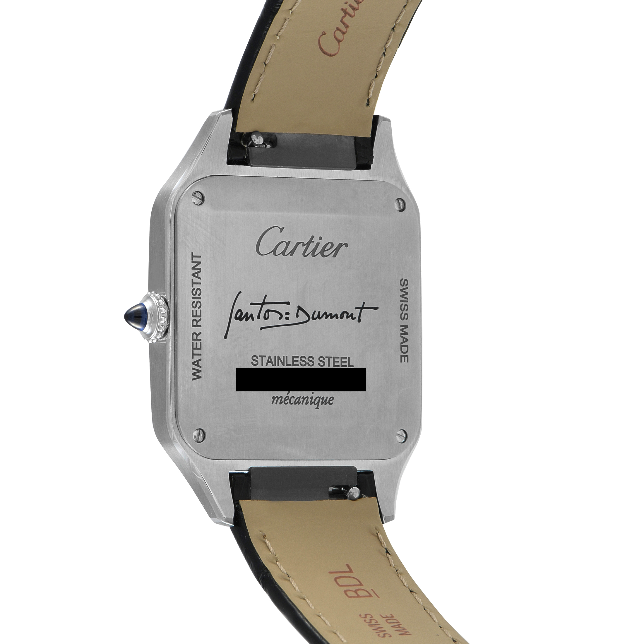Cartier Santos-Dumont Large Model Steel and Black Lacquer Watch WSSA0046 - Image 3