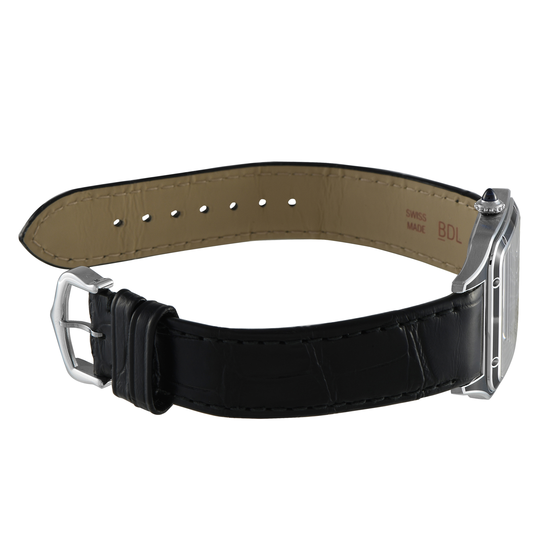 Cartier Santos-Dumont Large Model Steel and Black Lacquer Watch WSSA0046 - Image 4