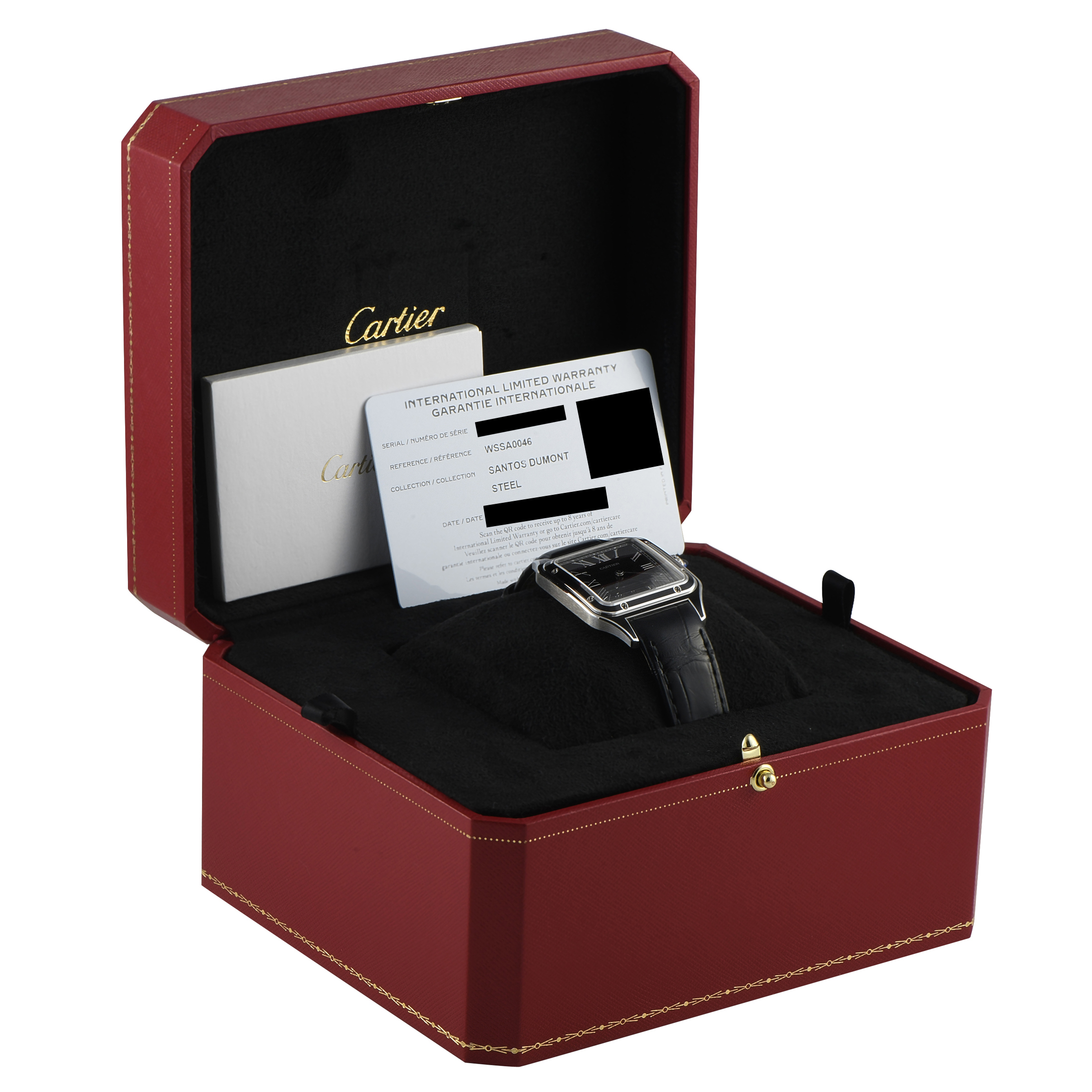 Cartier Santos-Dumont Large Model Steel and Black Lacquer Watch WSSA0046 - Image 5