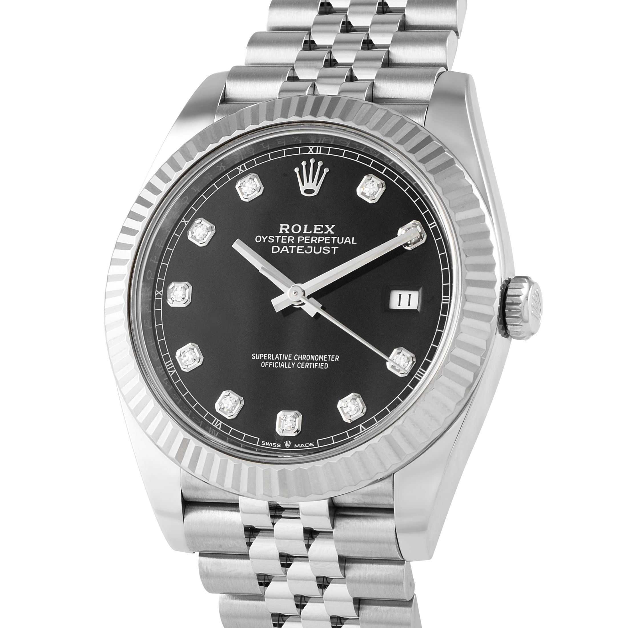 Rolex Datejust 41 Black Diamond Dial Jubilee Watch 126334 - Image 2