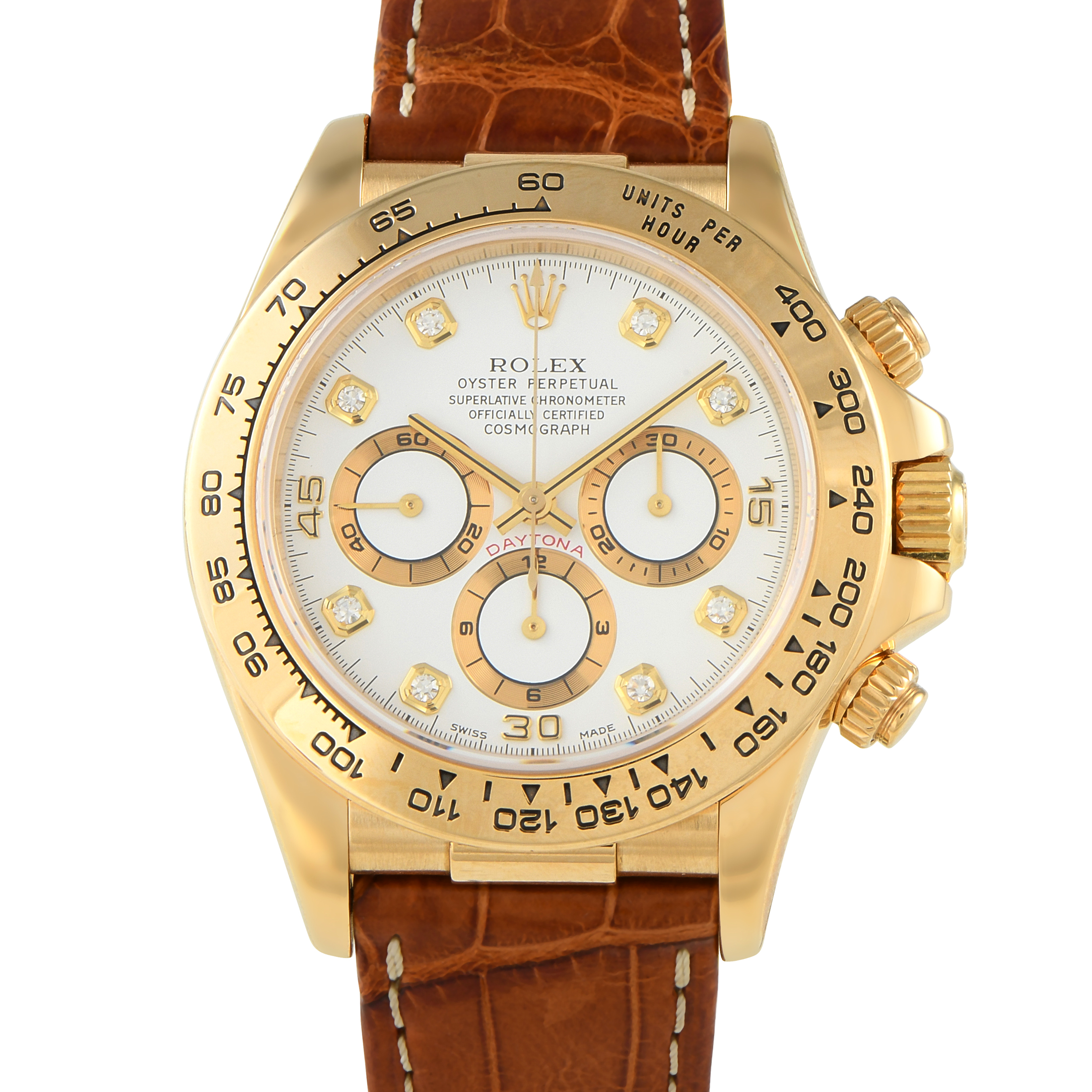 Rolex Daytona Zenith Yellow Gold Watch 16518 - 40 mm - White - 1998 -