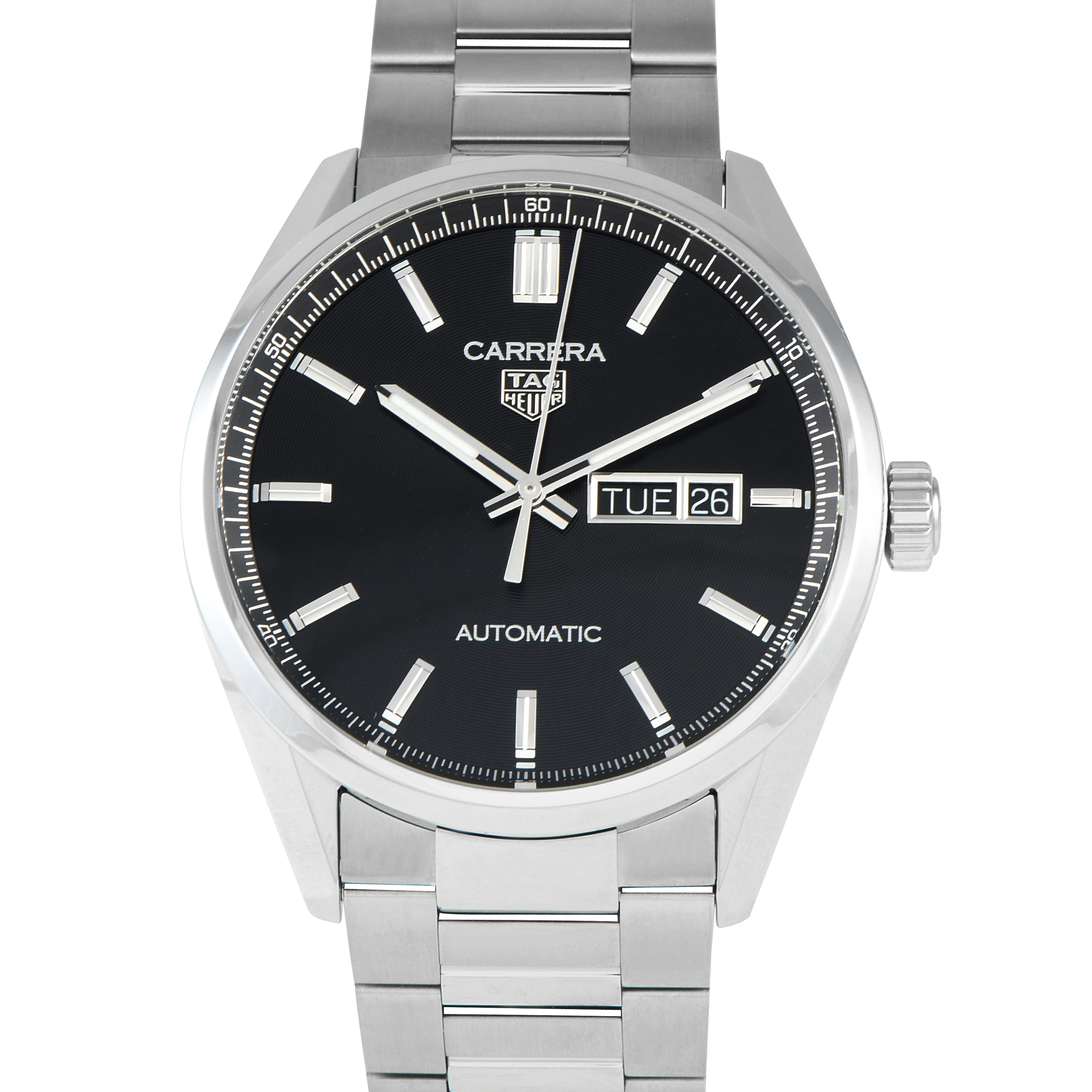 Pre-owned TAG Heuer Carrera Day-Date Automatic 41mm black dial, ref. WBN2010