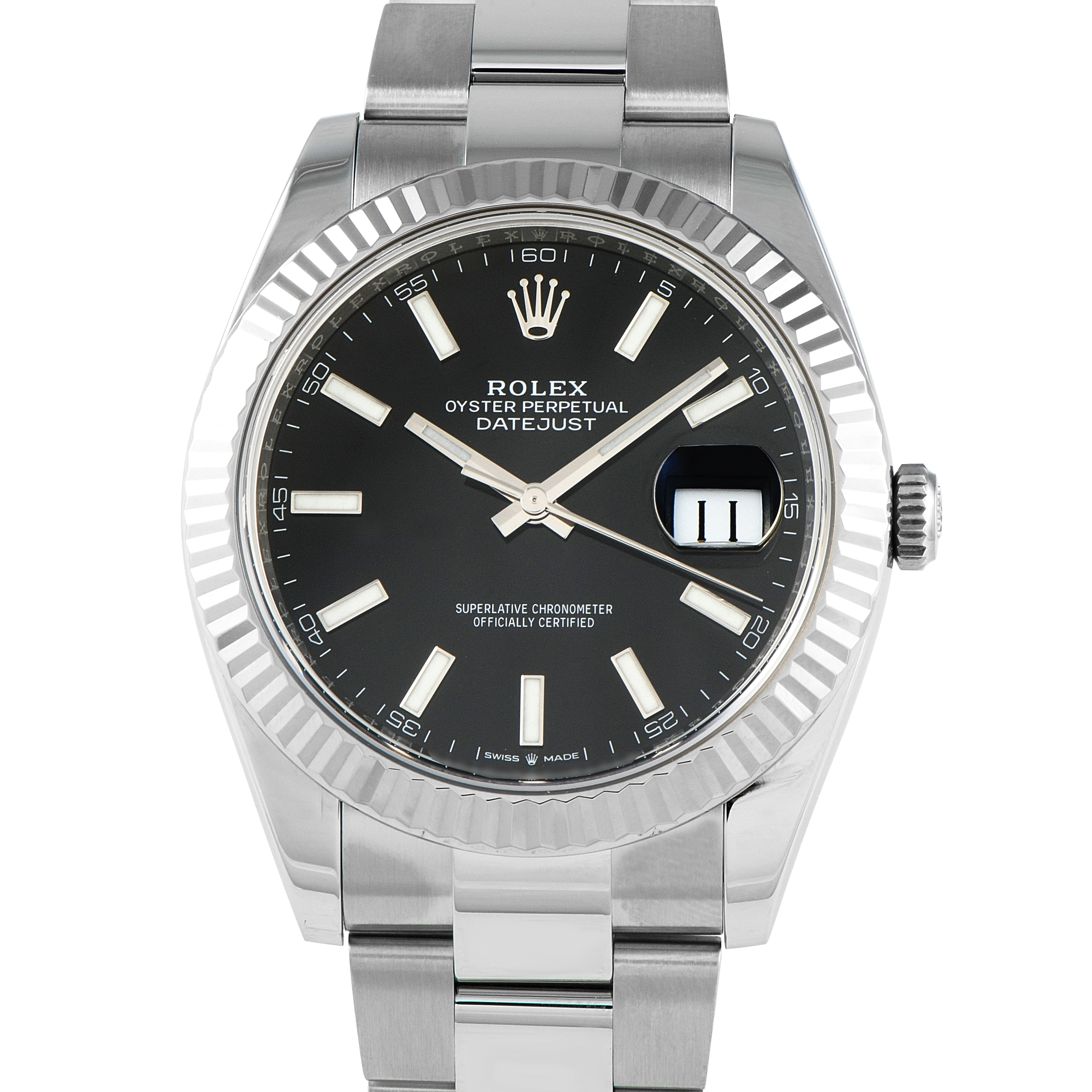 Rolex Datejust 41 Black Dial Oystersteel Oyster Watch 126334