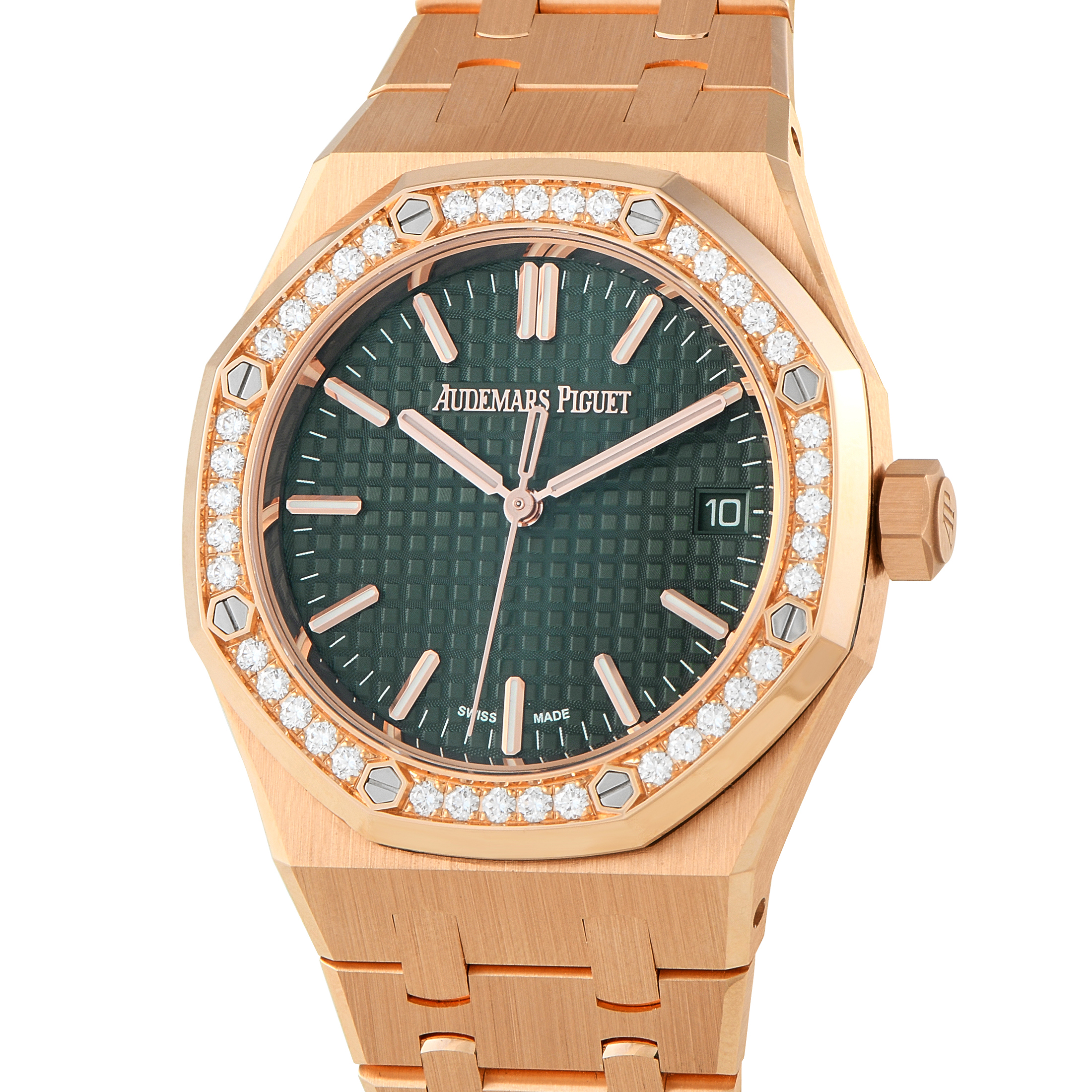 Audemars Piguet Royal Oak Khaki Green Dial Pink Gold Watch 15551OR.ZZ.1356OR.06 - Image 2