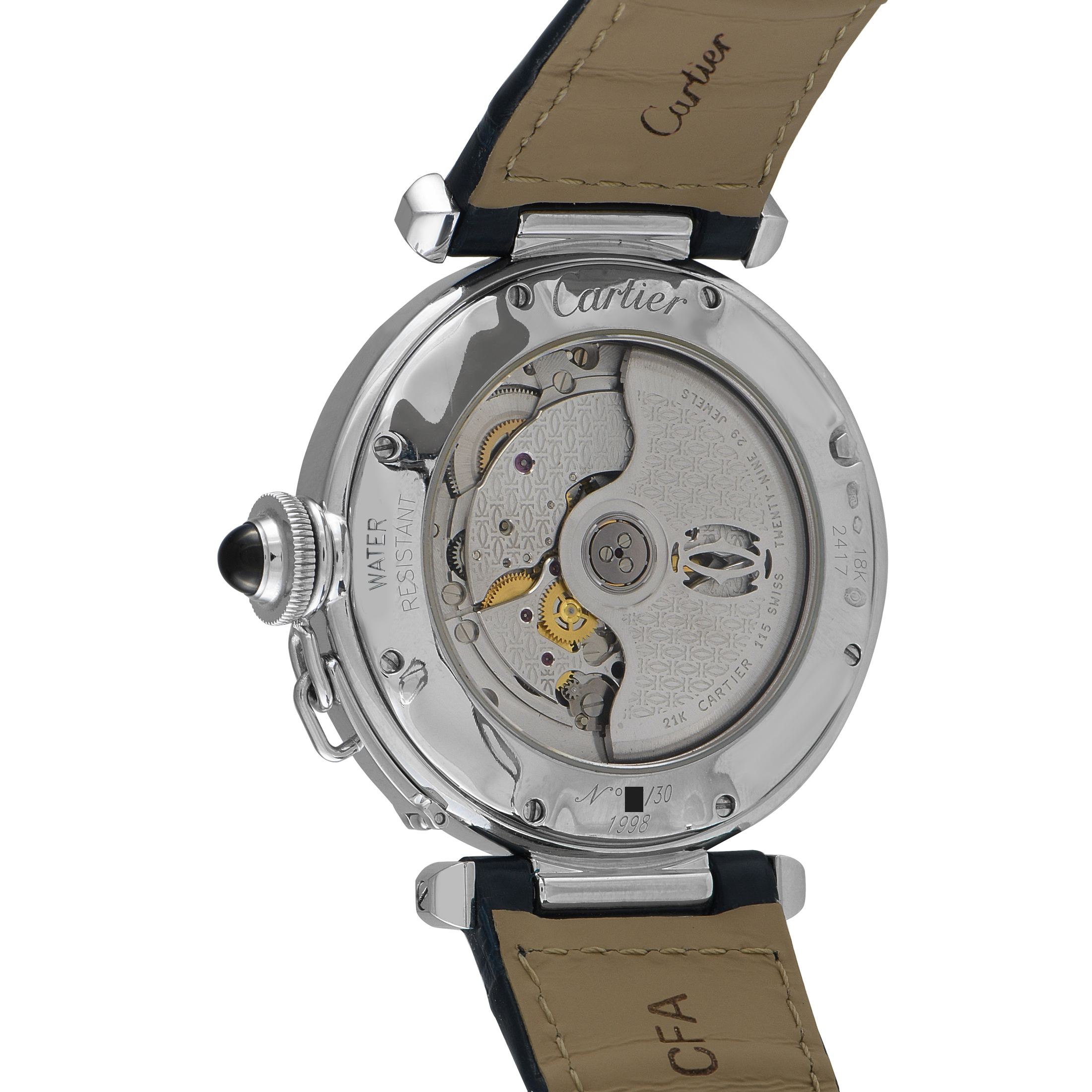 Cartier Pasha Jour et Nuit Heure White Gold Watch 2417 - Image 3