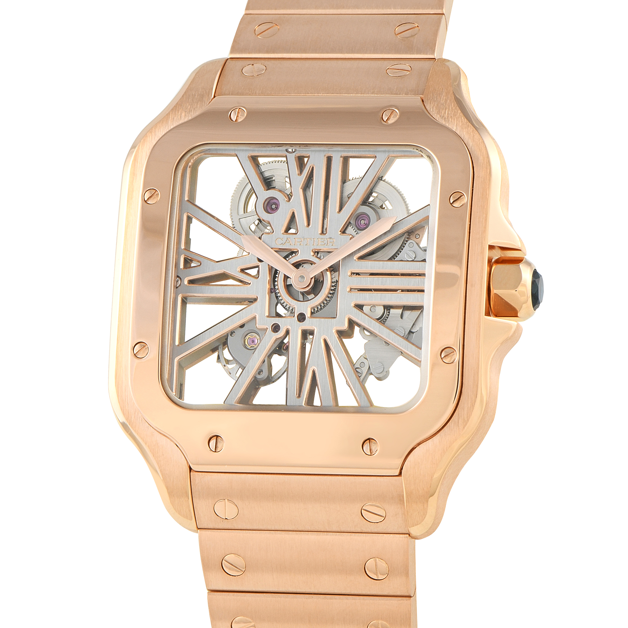 Cartier Santos Skeleton Rose Gold Watch WHSA0016 - Image 2