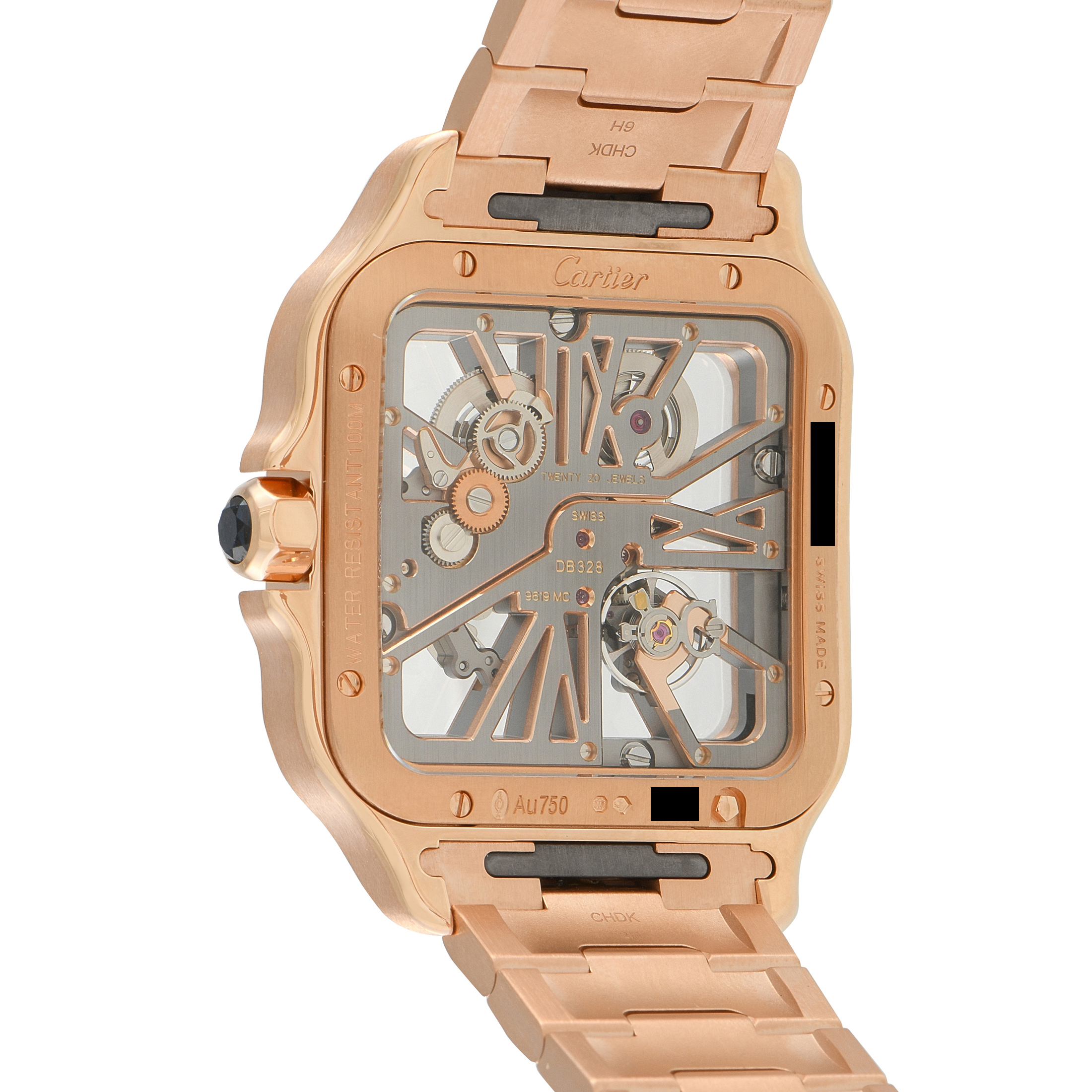 Cartier Santos Skeleton Rose Gold Watch WHSA0016 - Image 3