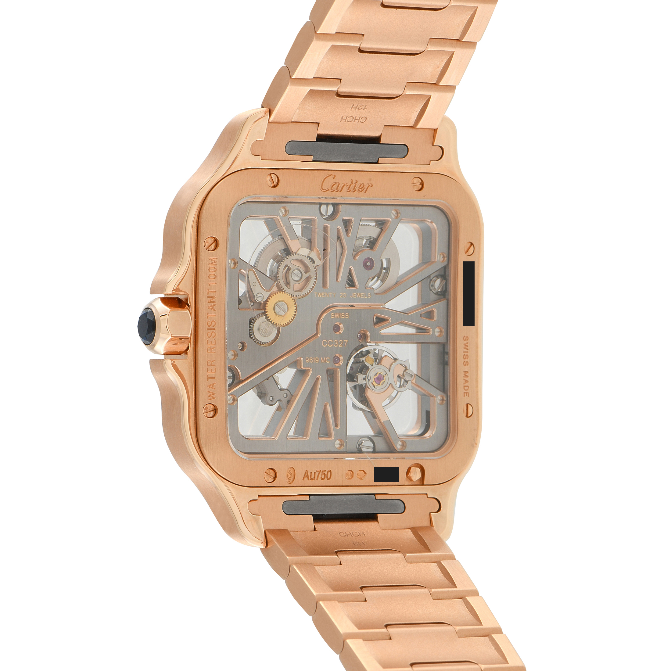 Cartier Santos Skeleton Rose Gold Watch WHSA0016 - Image 3