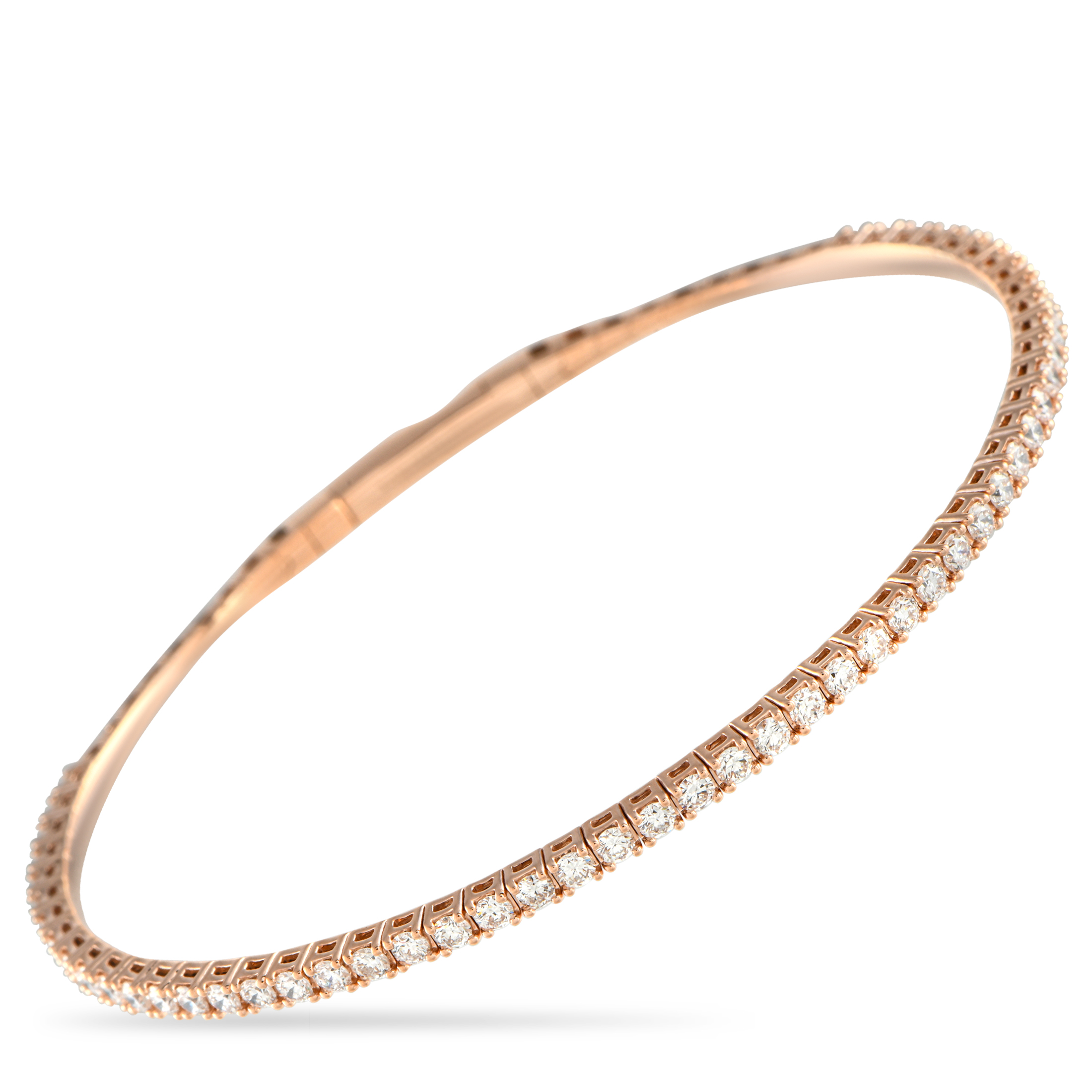 LB Exclusive 14K Rose Gold 1.55ct Lab-Grown Diamond Eternity Bangle Bracelet MF03-041725
