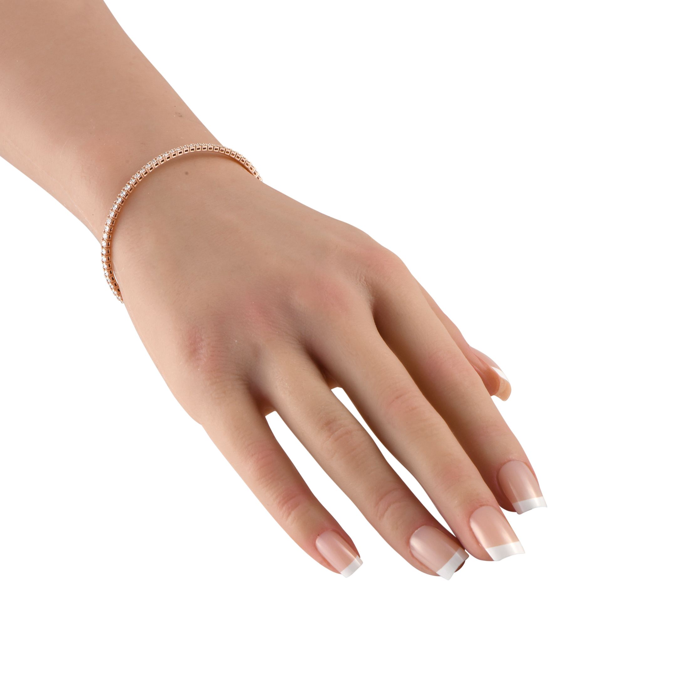 LB Exclusive 14K Rose Gold 1.55ct Lab-Grown Diamond Eternity Bangle Bracelet MF03-041725 - Image 2