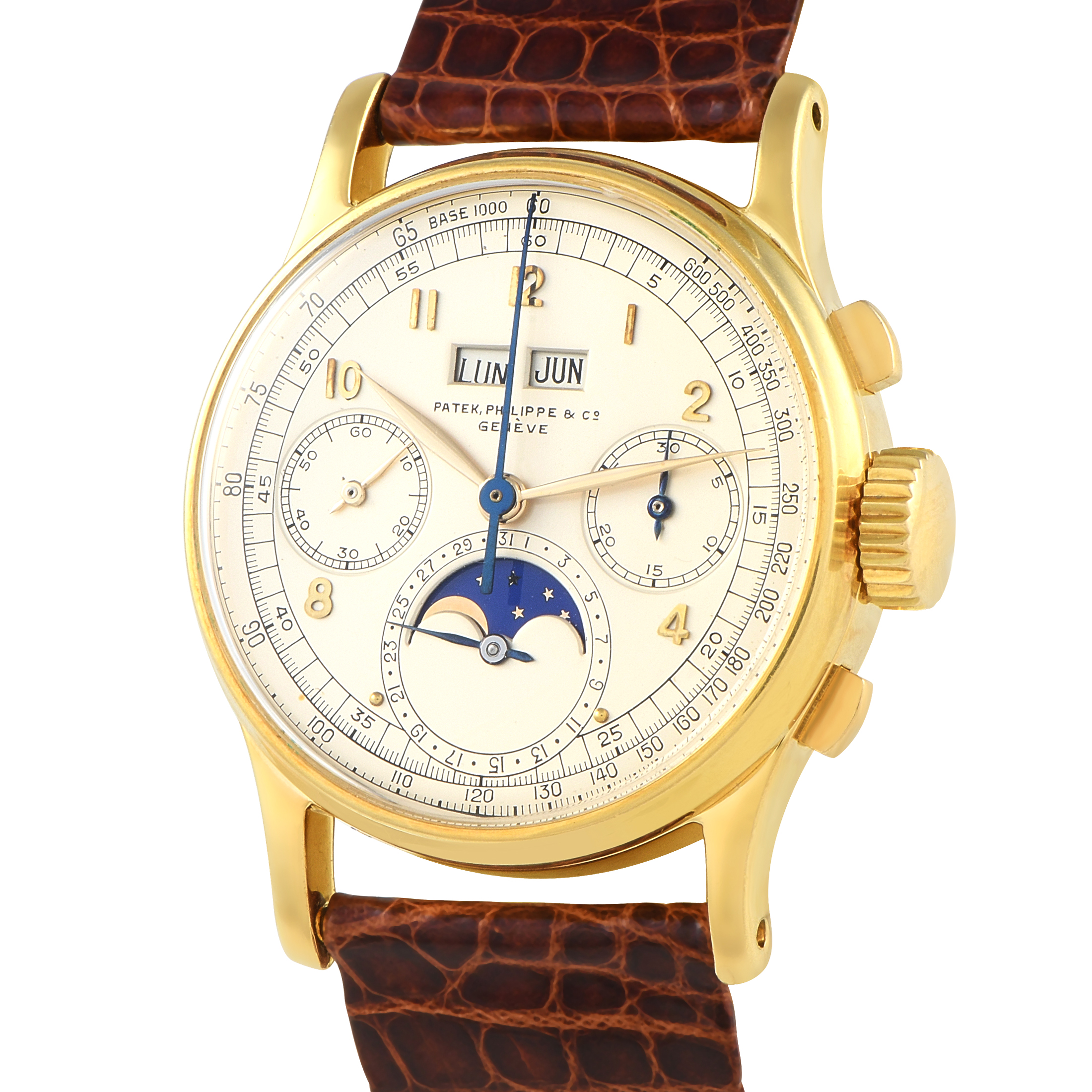 Patek Philippe Perpetual Calendar Chronograph Yellow Gold Watch 1518 - Image 2