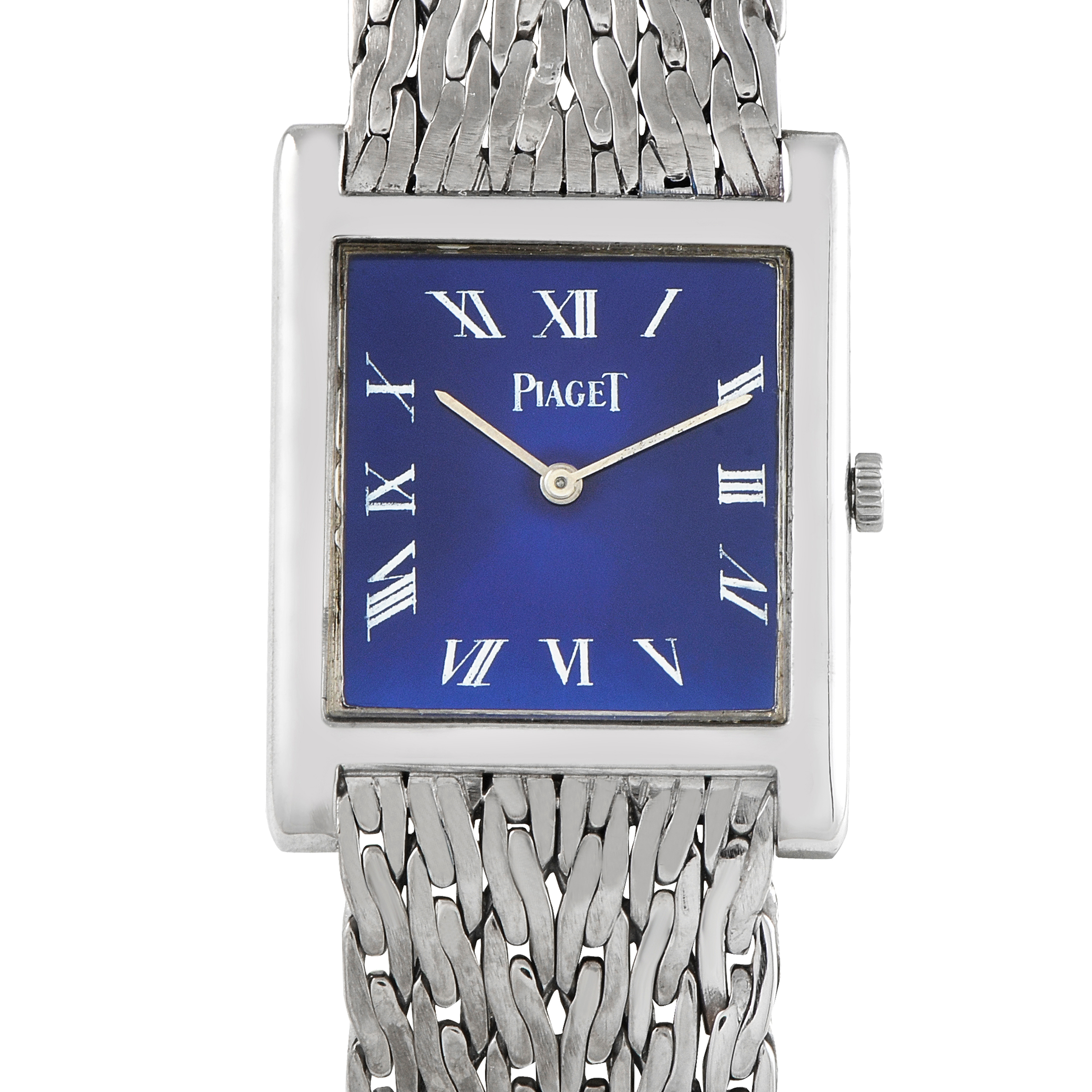 Piaget Blue Roman Dial 18K White Gold Watch -