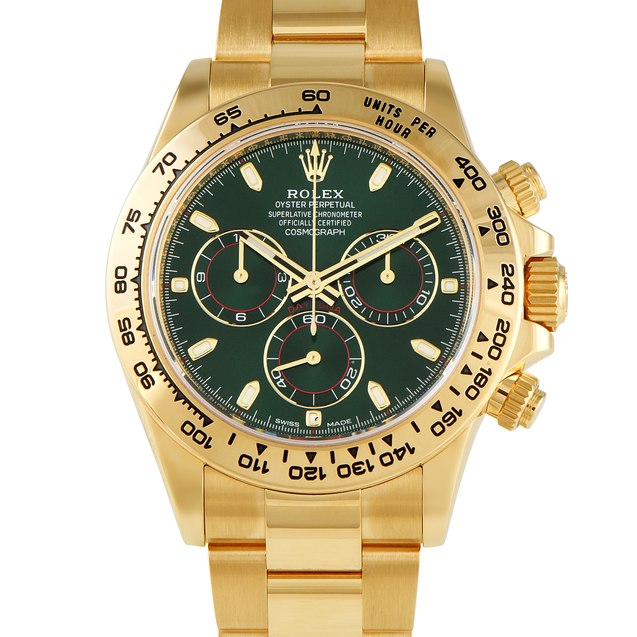 Rolex Daytona Green Dial Yellow Gold Oyster Watch 116508
