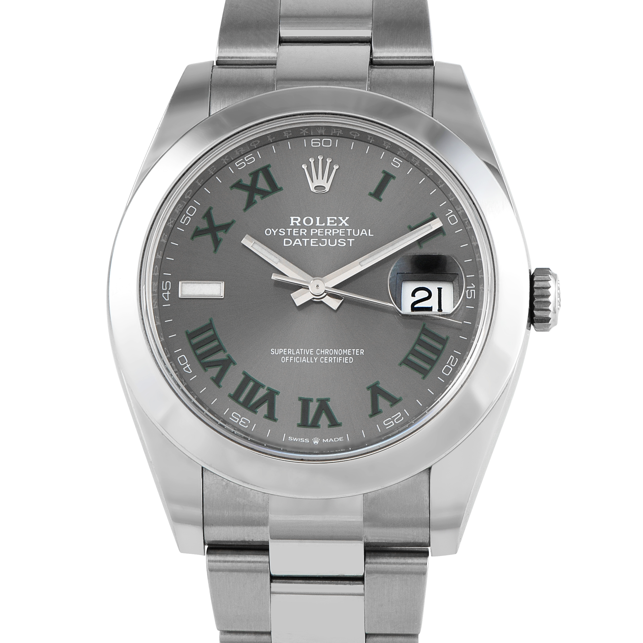 Rolex Datejust 41 Wimbledon Steel Oyster Watch 126300