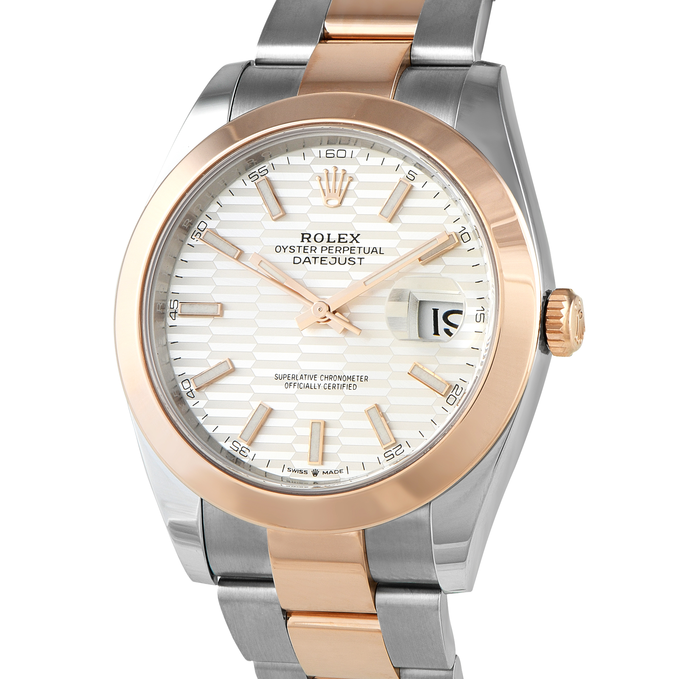 Rolex Datejust 41 Fluted Silver Dial Steel and Everose Gold Oyster Watch 126301 - Image 2
