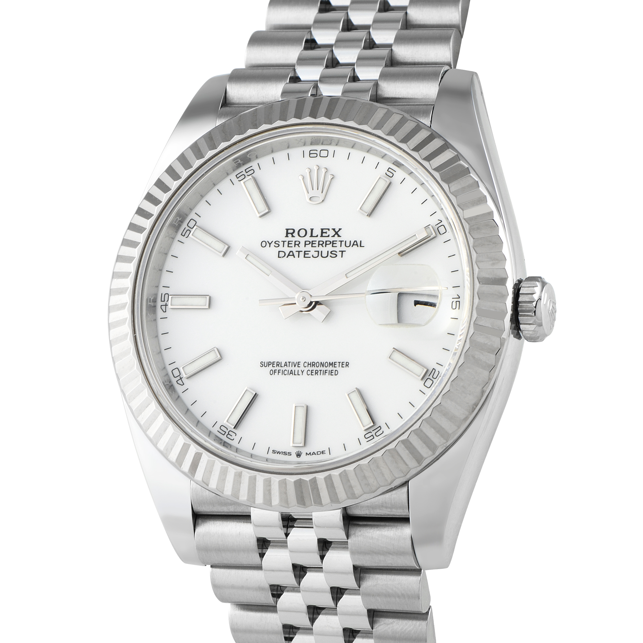Rolex Datejust 41 White Dial Steel Jubilee Watch 126334 - Image 2