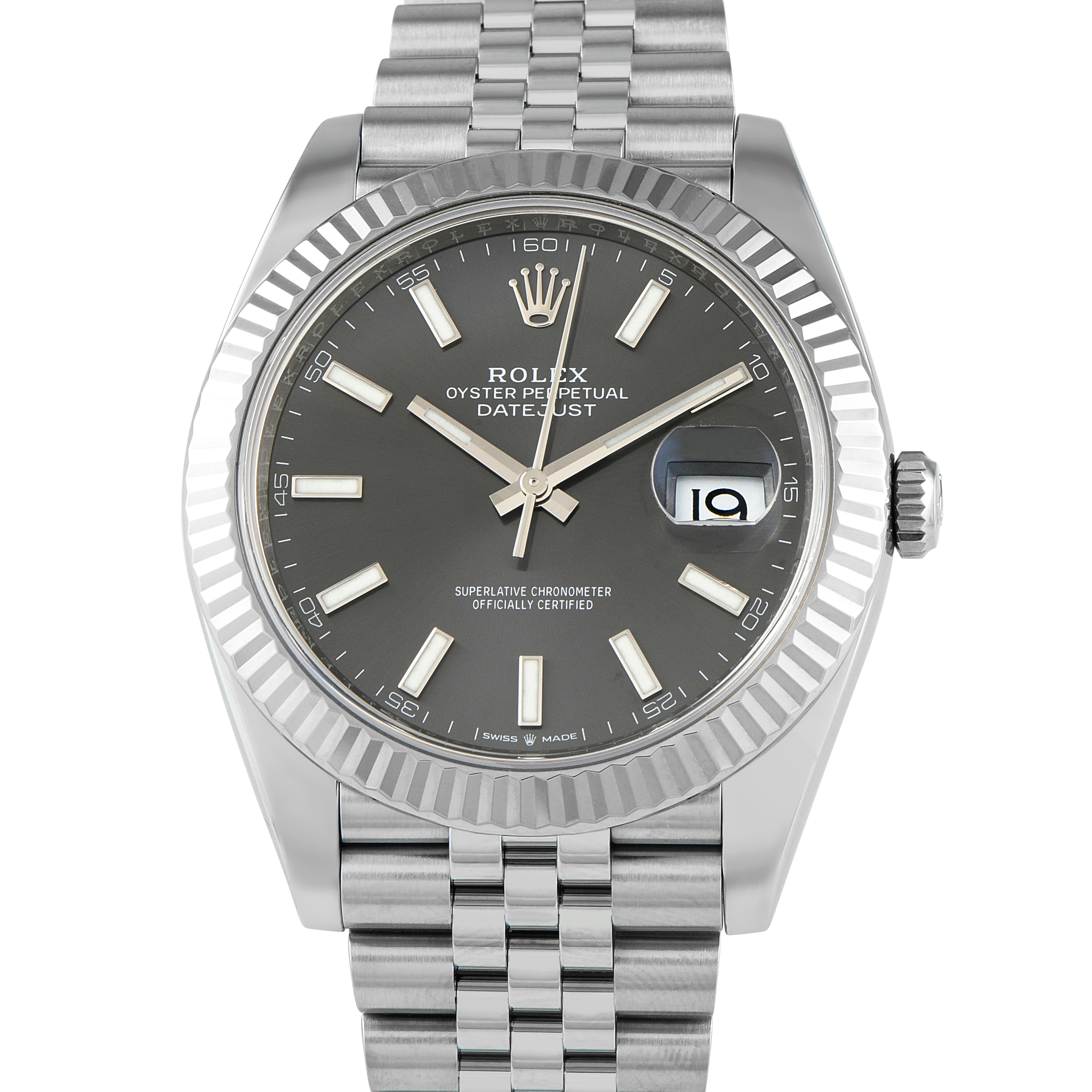 Rolex Datejust 41 Slate Dial Steel Jubilee Watch 126334