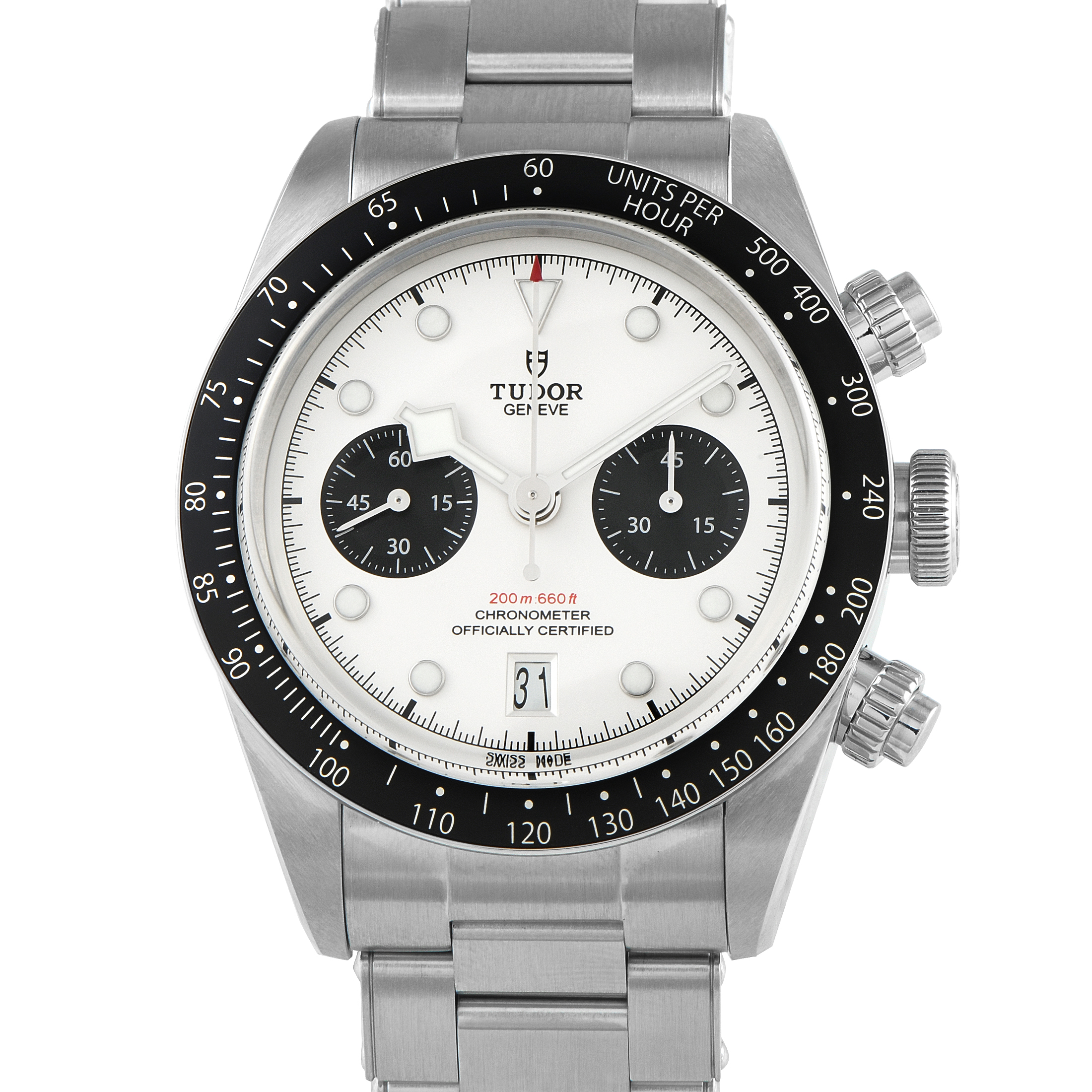 Tudor Black Bay Chrono White Dial Steel Watch 79360N