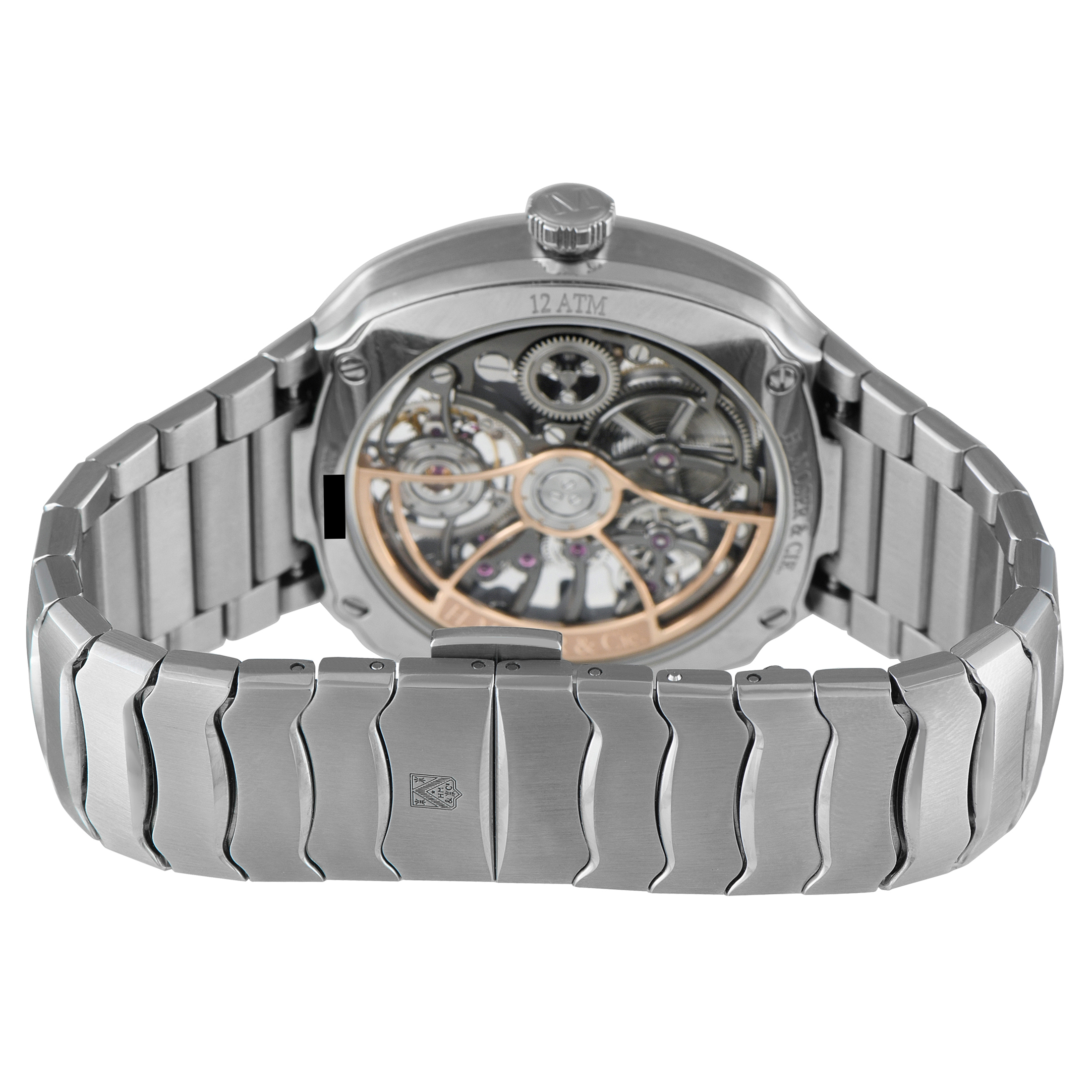 H. Moser & Cie Streamliner Tourbillon Skeleton Steel Watch 6814-1200 - Image 4