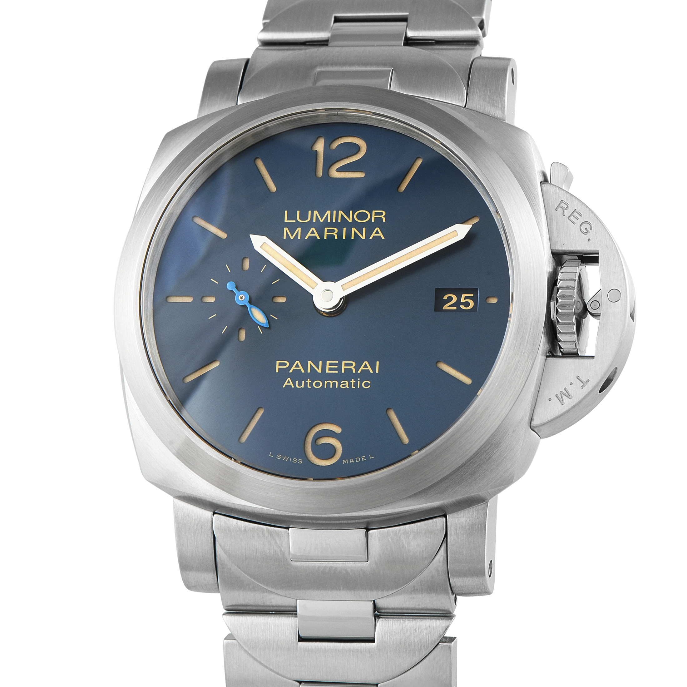 Officine Panerai Luminor Marina Blue Dial Steel Watch PAM01028 - Image 2