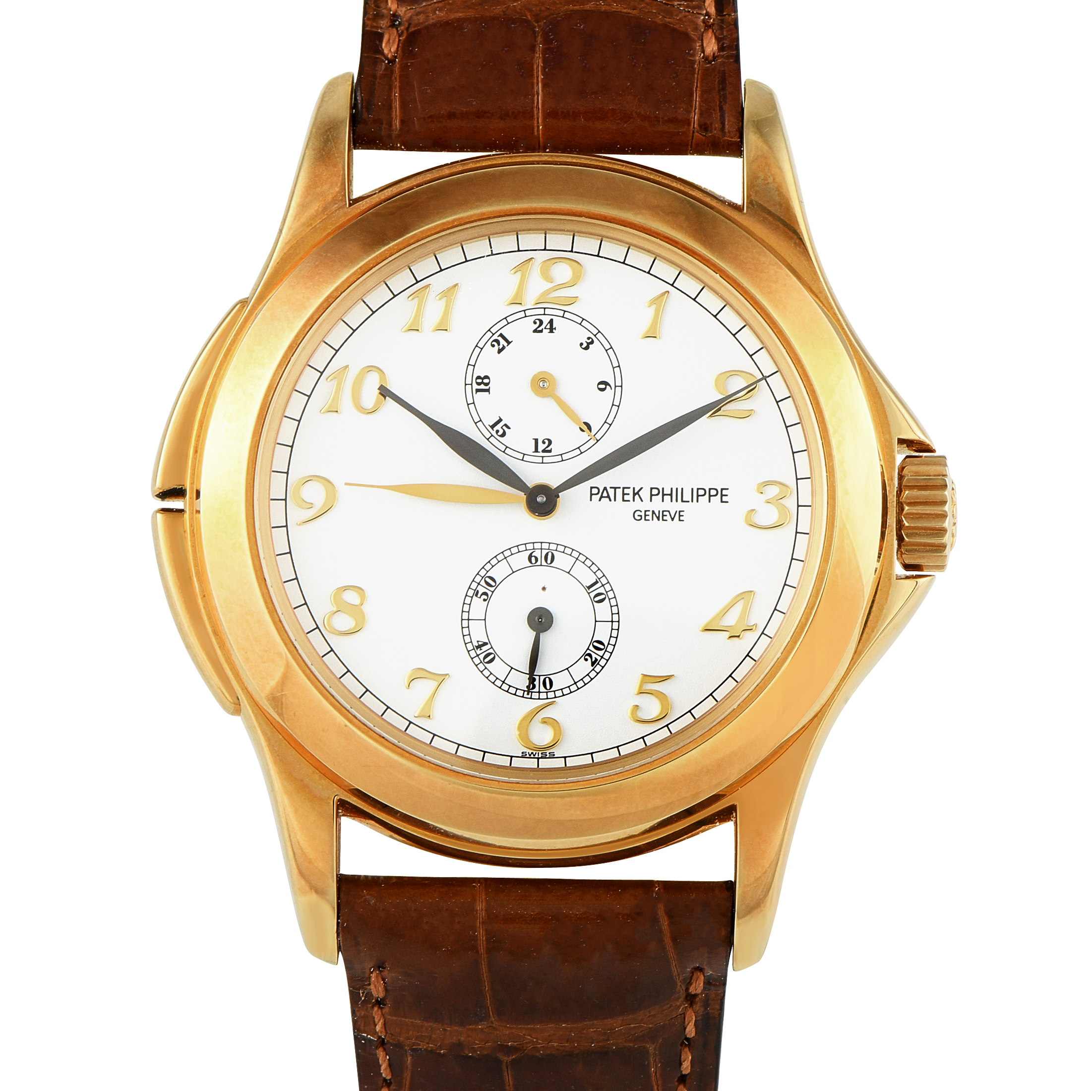 Patek Philippe Calatrava Travel Time Yellow Gold Watch 5134J-001