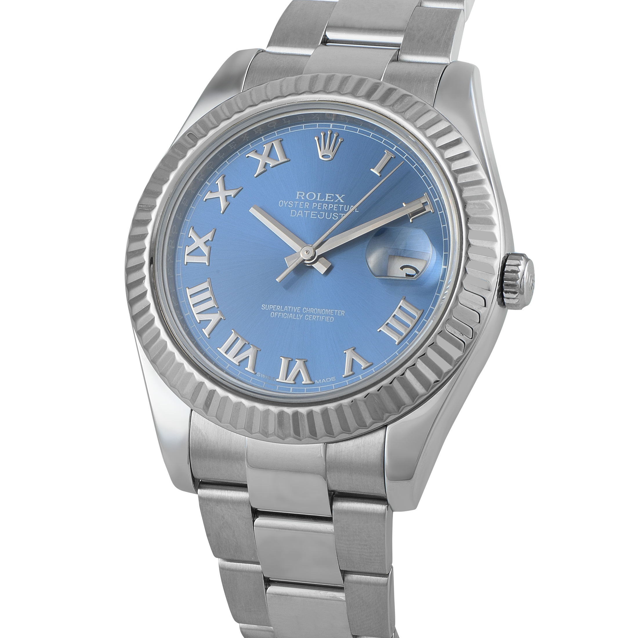Rolex Datejust II Blue Roman Dial Oyster Watch 116334