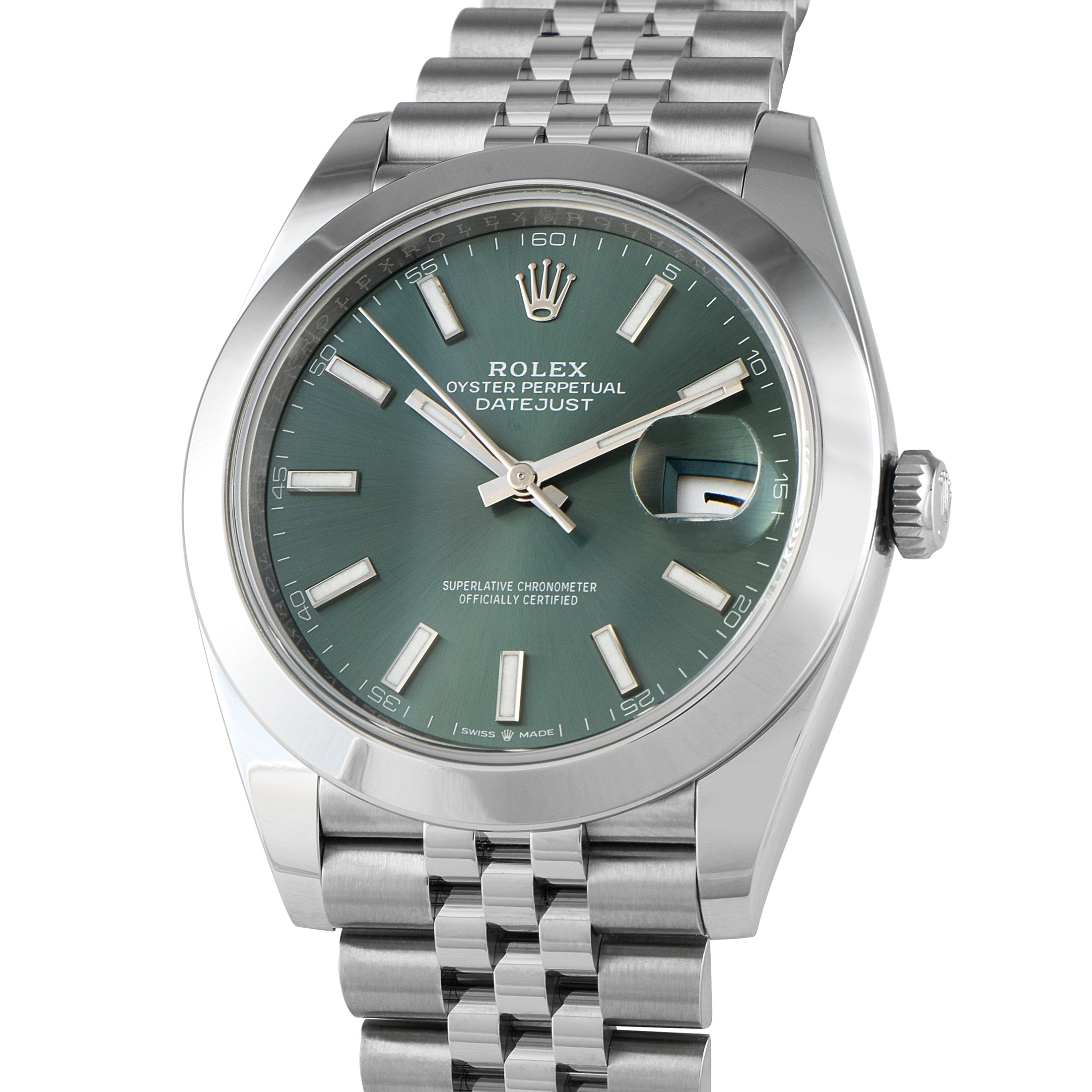 Rolex Datejust 41 Mint Green Dial Steel Jubilee Watch 126300 - Image 2
