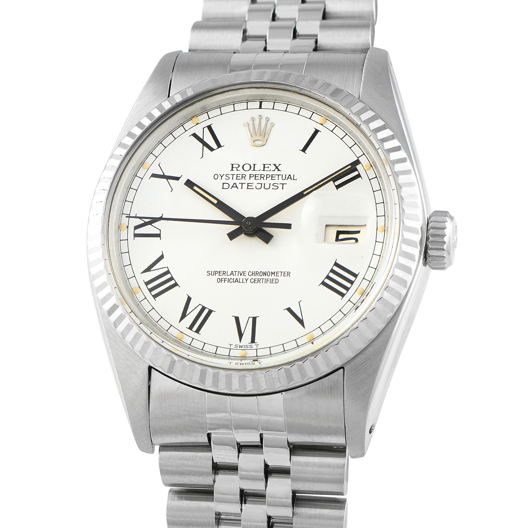 Rolex Datejust 36 Whtie Roman Dial Steel Jubilee Watch 16014 - Image 2