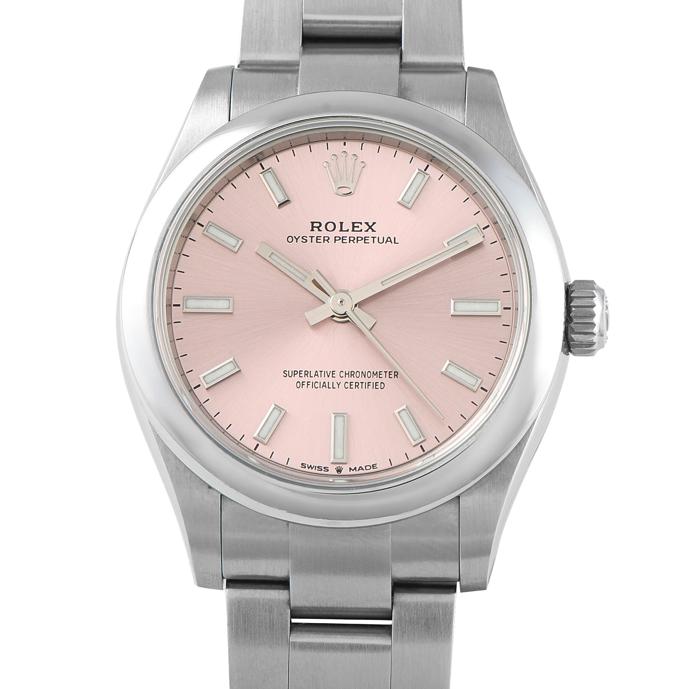 Rolex Oyster Perpetual 31 Pink Dial Steel Watch 277200