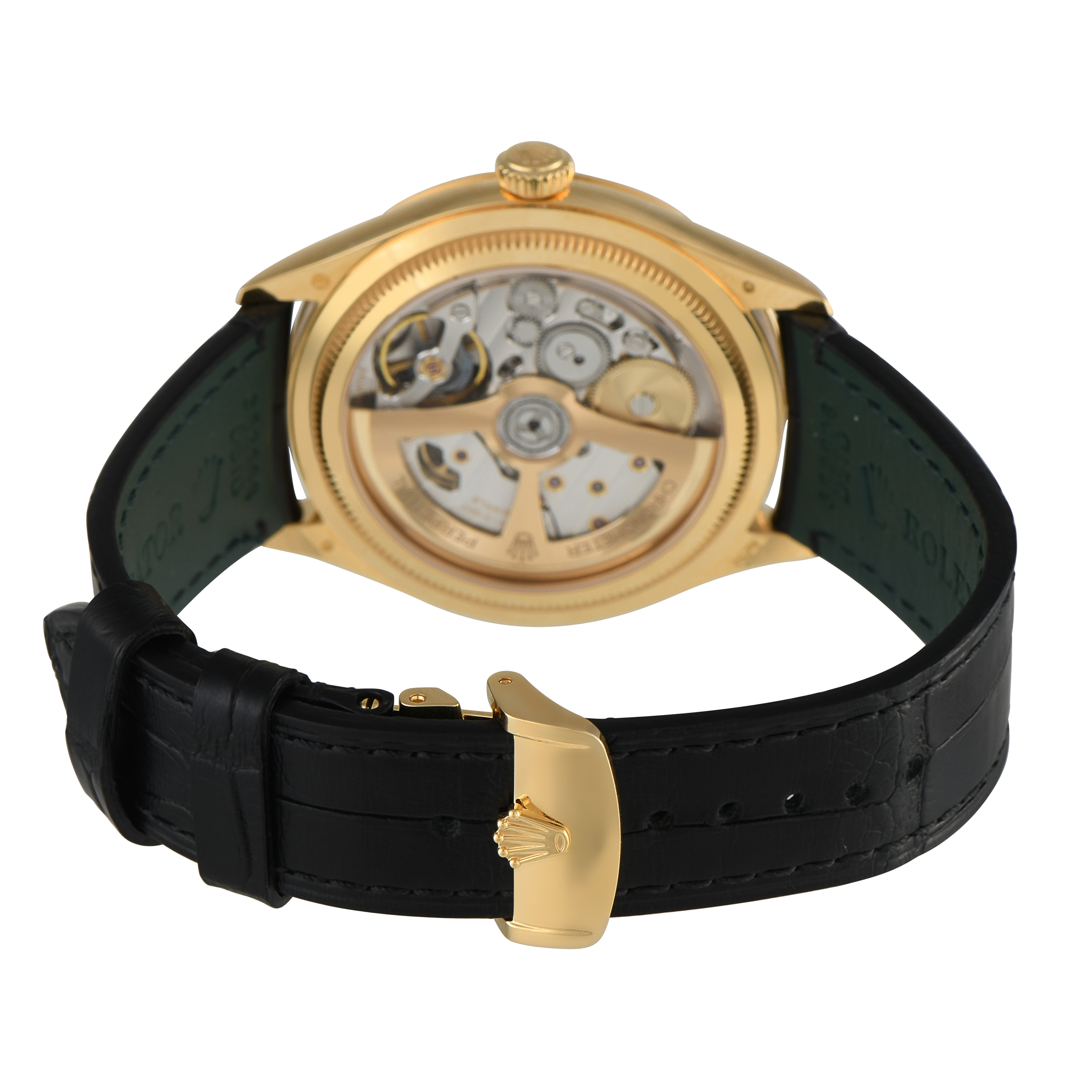 Rolex 1908 Black Dial Yellow Gold Watch 52508 - Image 4