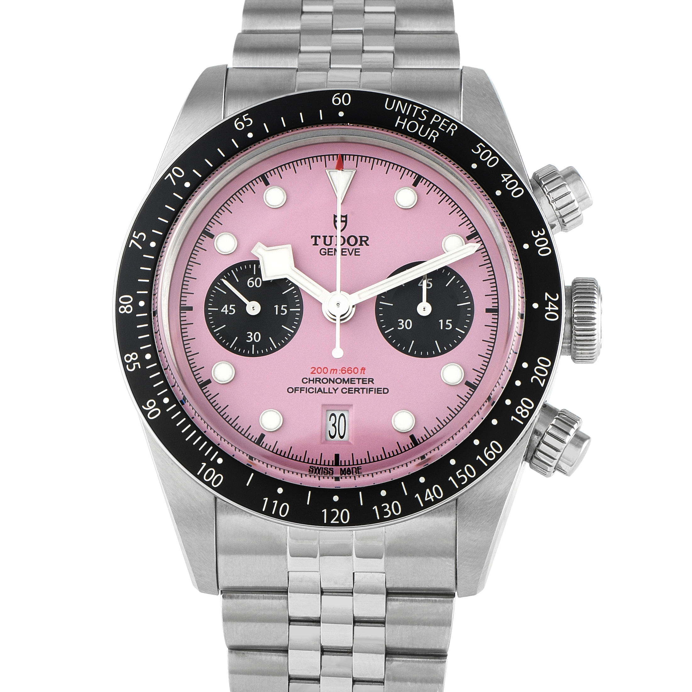 Tudor Black Bay Chrono Pink Dial Steel Watch 79360N-0019