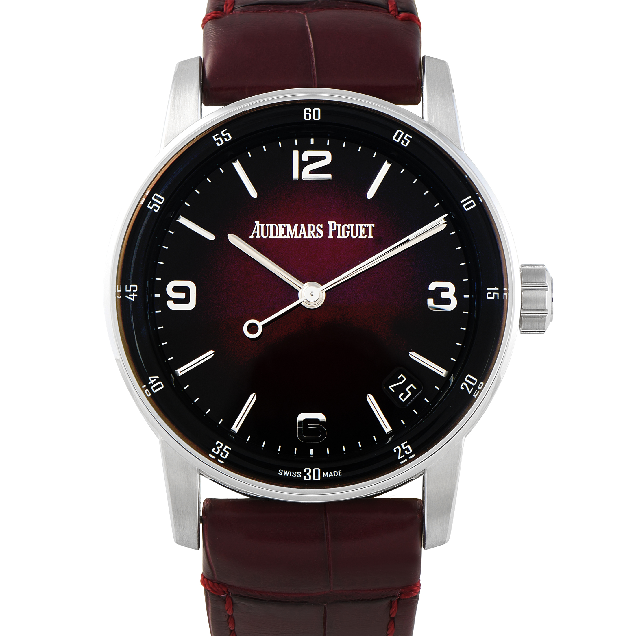 Audemars Piguet Code 11.59 Burgundy Dial White Gold Watch 15210BC.OO.A068CR.01
