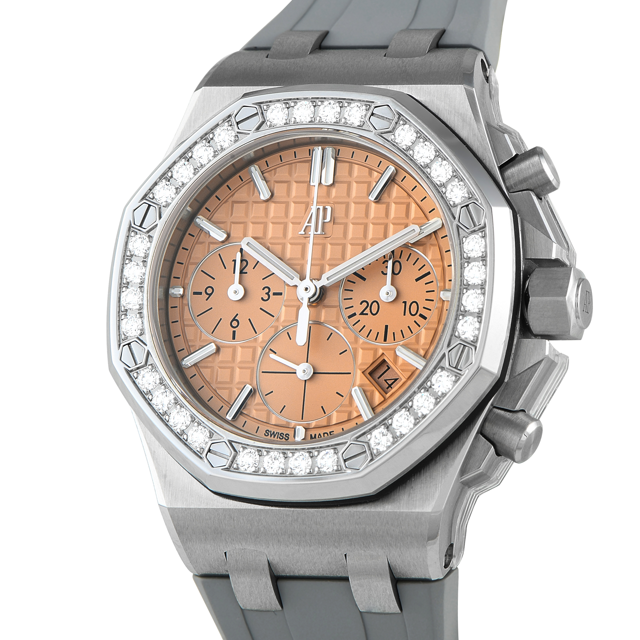 Audemars Piguet Royal Oak Offshore Salmon Dial Diamond Bezel Watch 26231ST.ZZ.A178CA.01 - Image 2