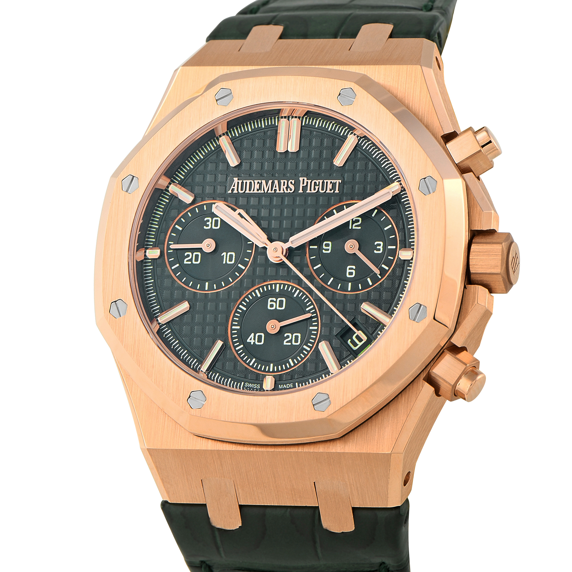 Audemars Piguet Royal Oak Chronograph Khaki Green Rose Gold Watch 26240OR.OO.D404CR.02 - Image 5
