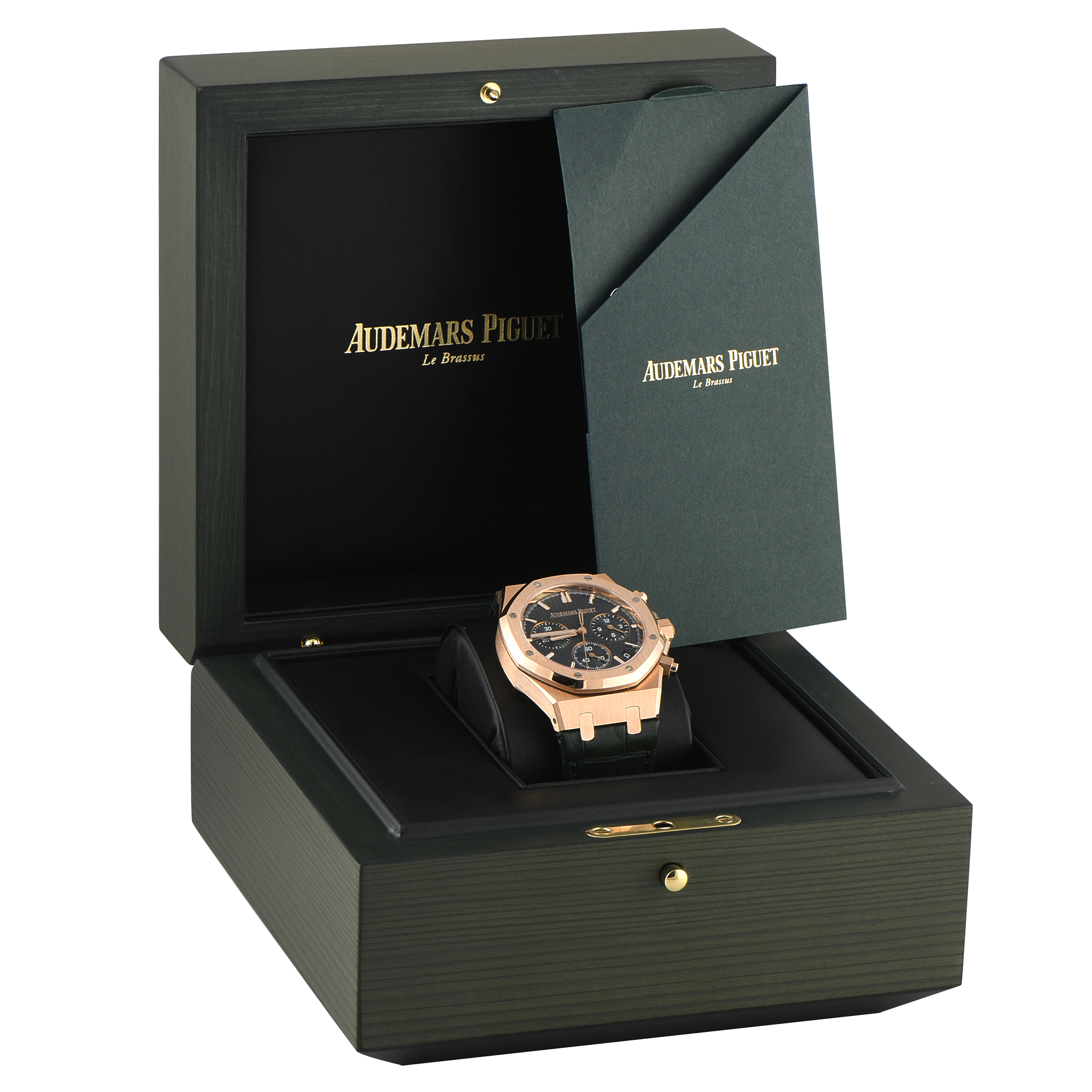 Audemars Piguet Royal Oak Chronograph Khaki Green Rose Gold Watch 26240OR.OO.D404CR.02 - Image 4