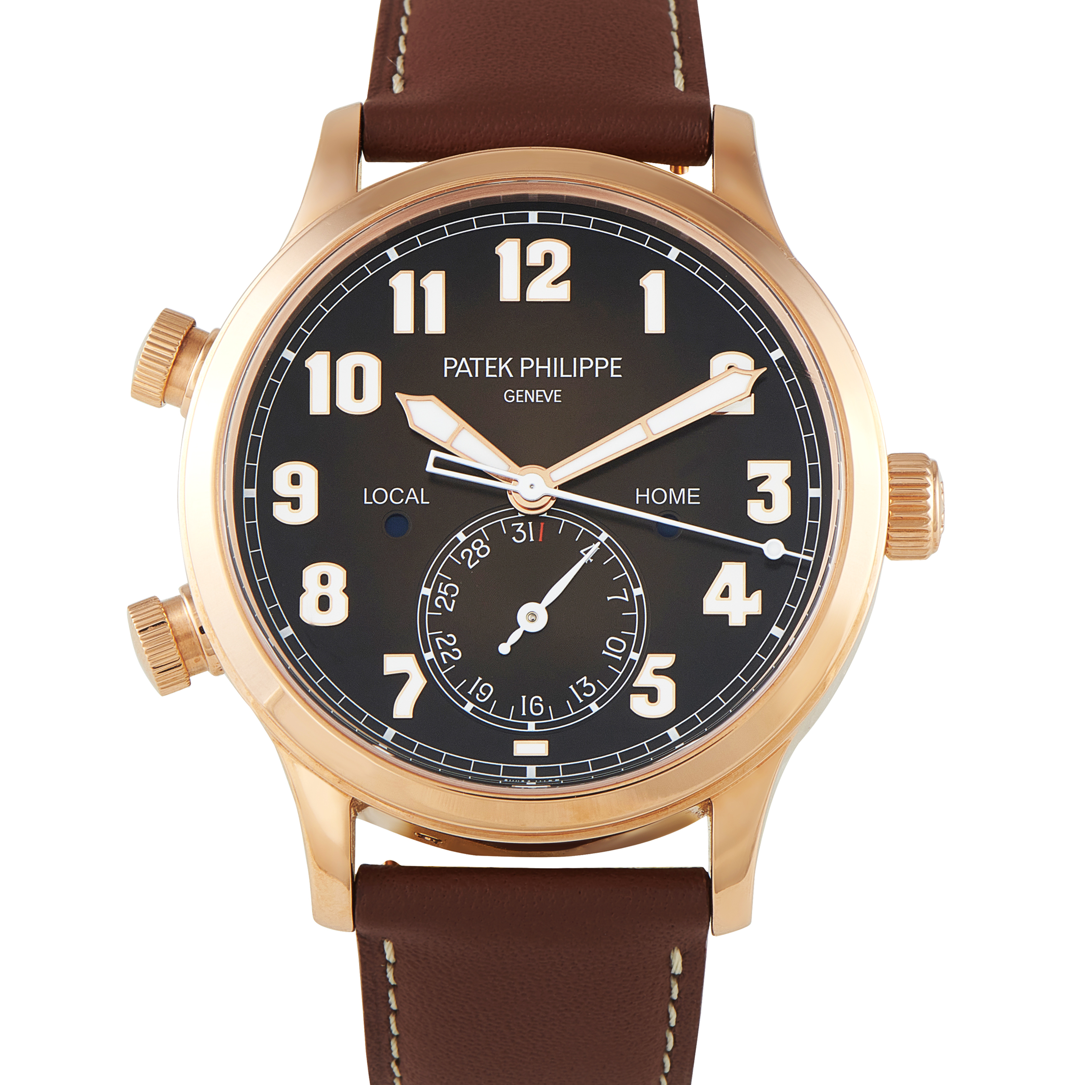 Patek Philippe Calatrava Pilot Travel Time Rose Gold Watch 5524R-001