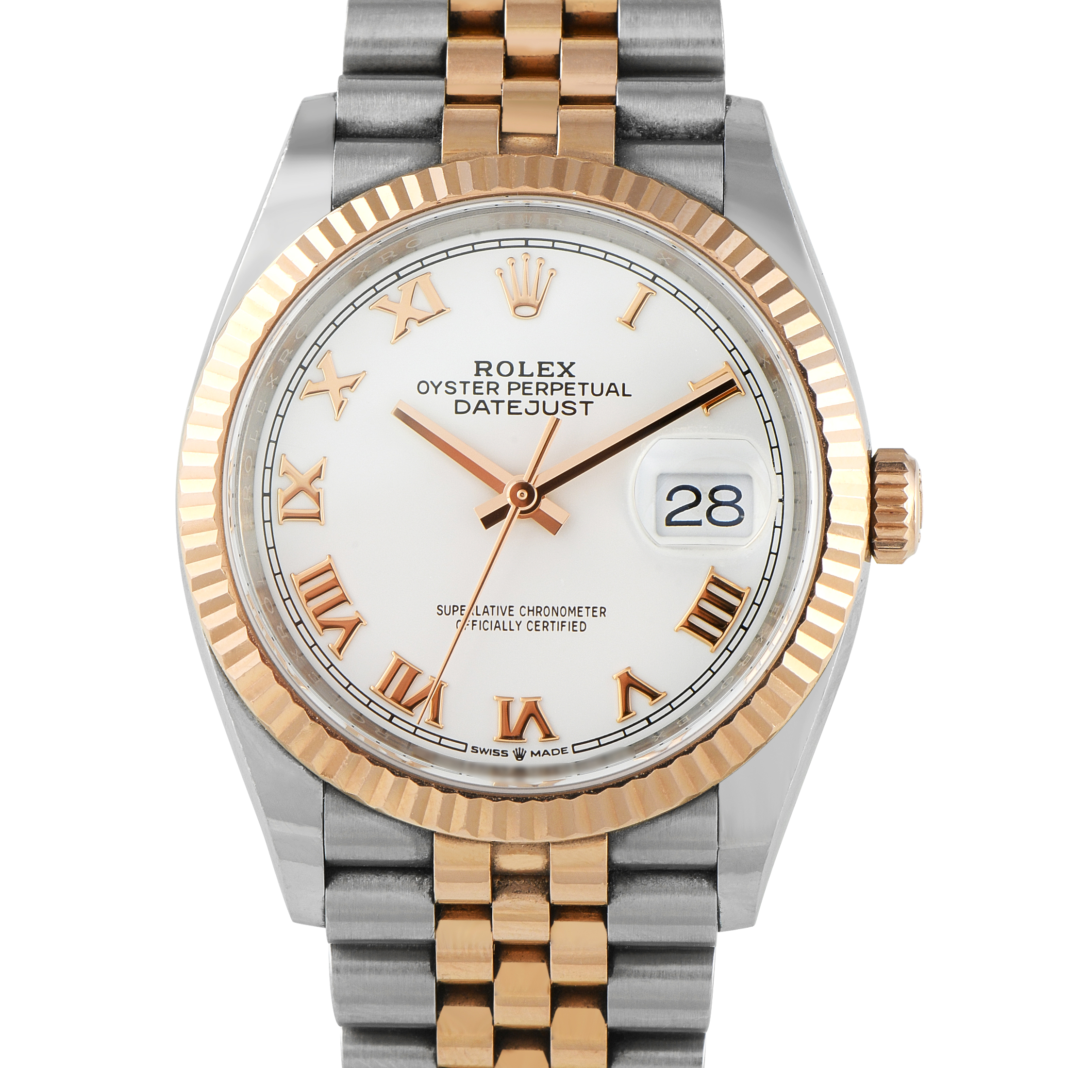 Rolex Datejust 36 White Roman Dial Two-Tone Jubilee Watch 126231
