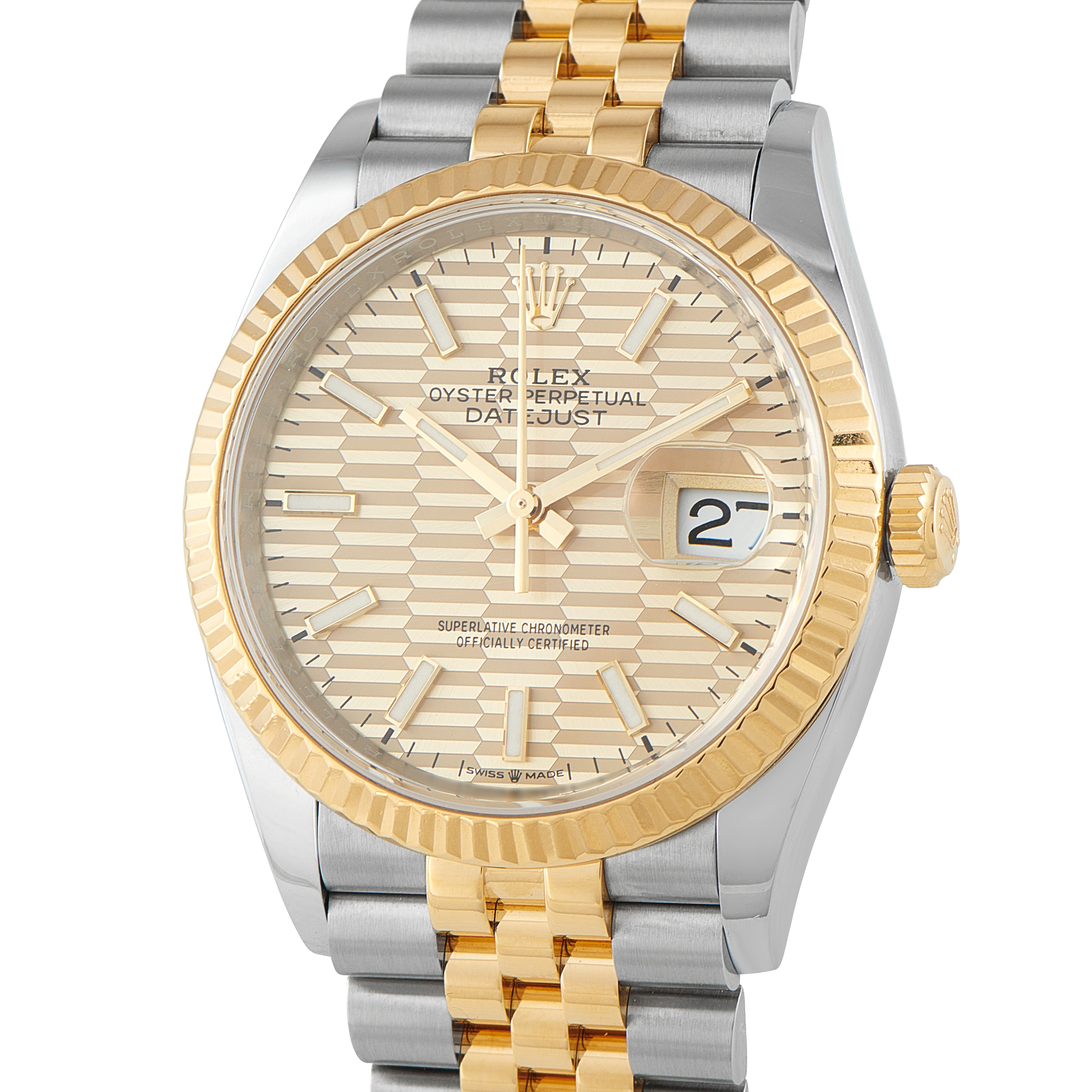 Rolex Datejust 36 Golden Fluted Dial Two-Tone Jubilee Watch 126233 - Image 2