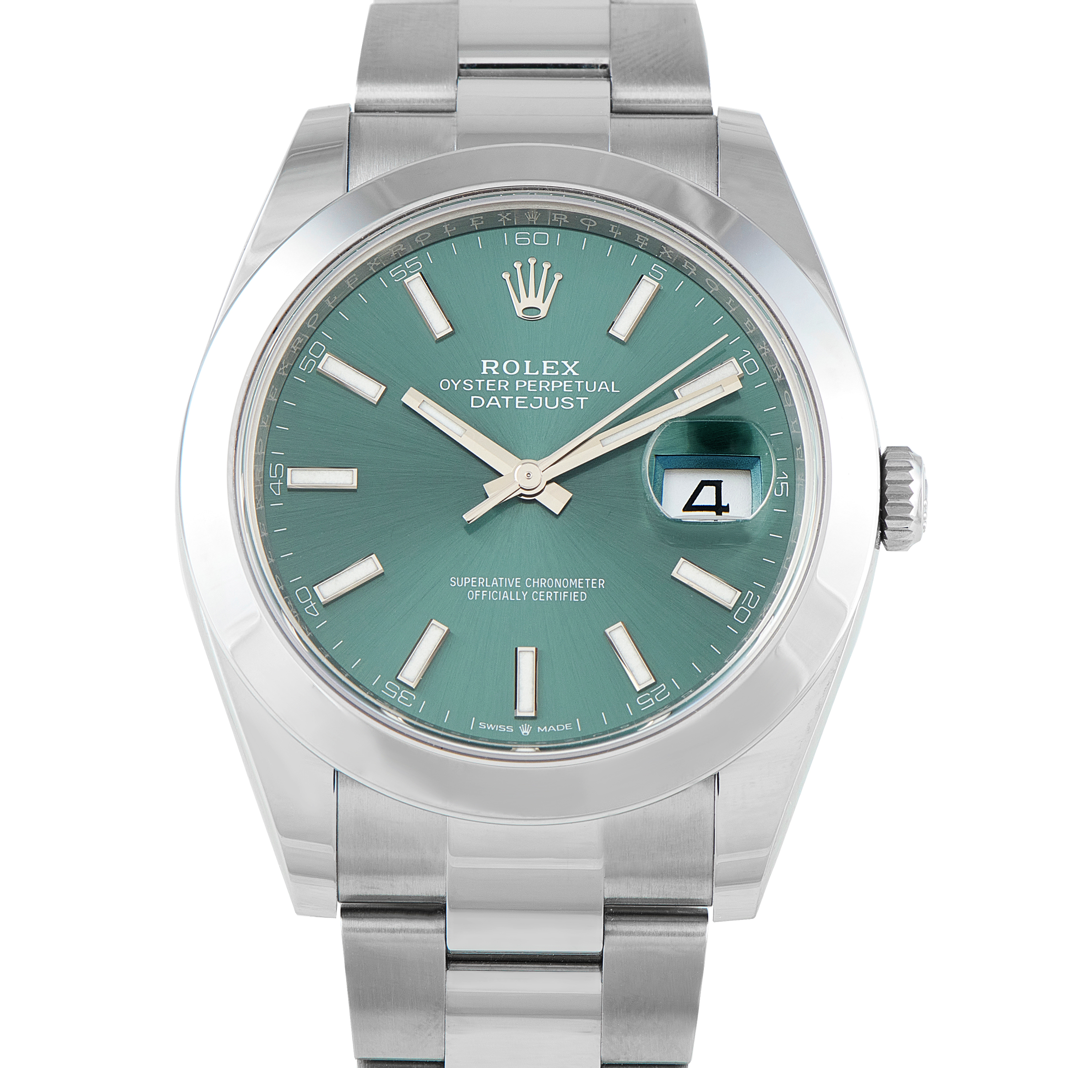 Rolex Datejust 41 Mint Green Dial Steel Oyster Watch 126300