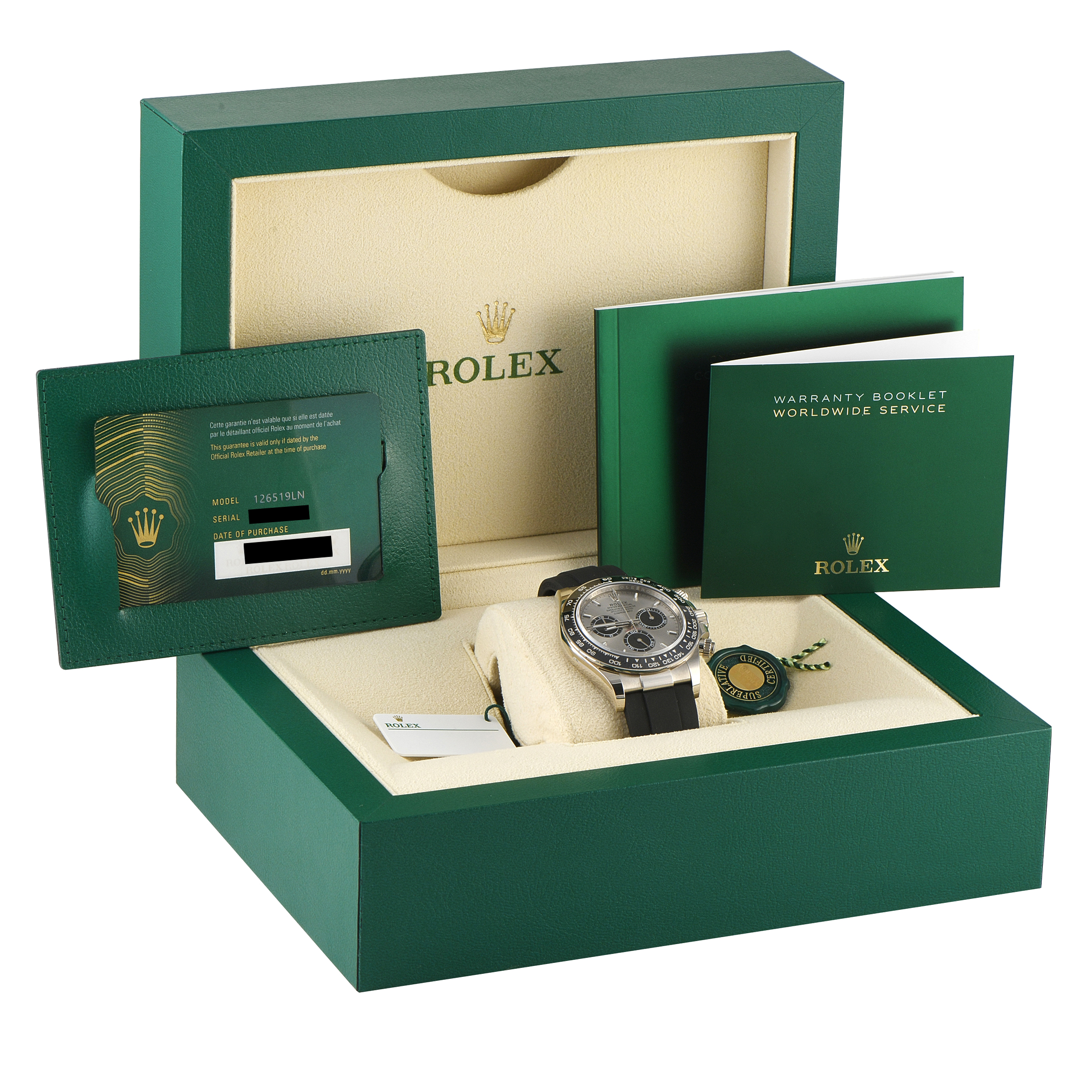 Rolex Daytona Steel and Black Dial White Gold Oysterflex Watch 126519LN - Image 5