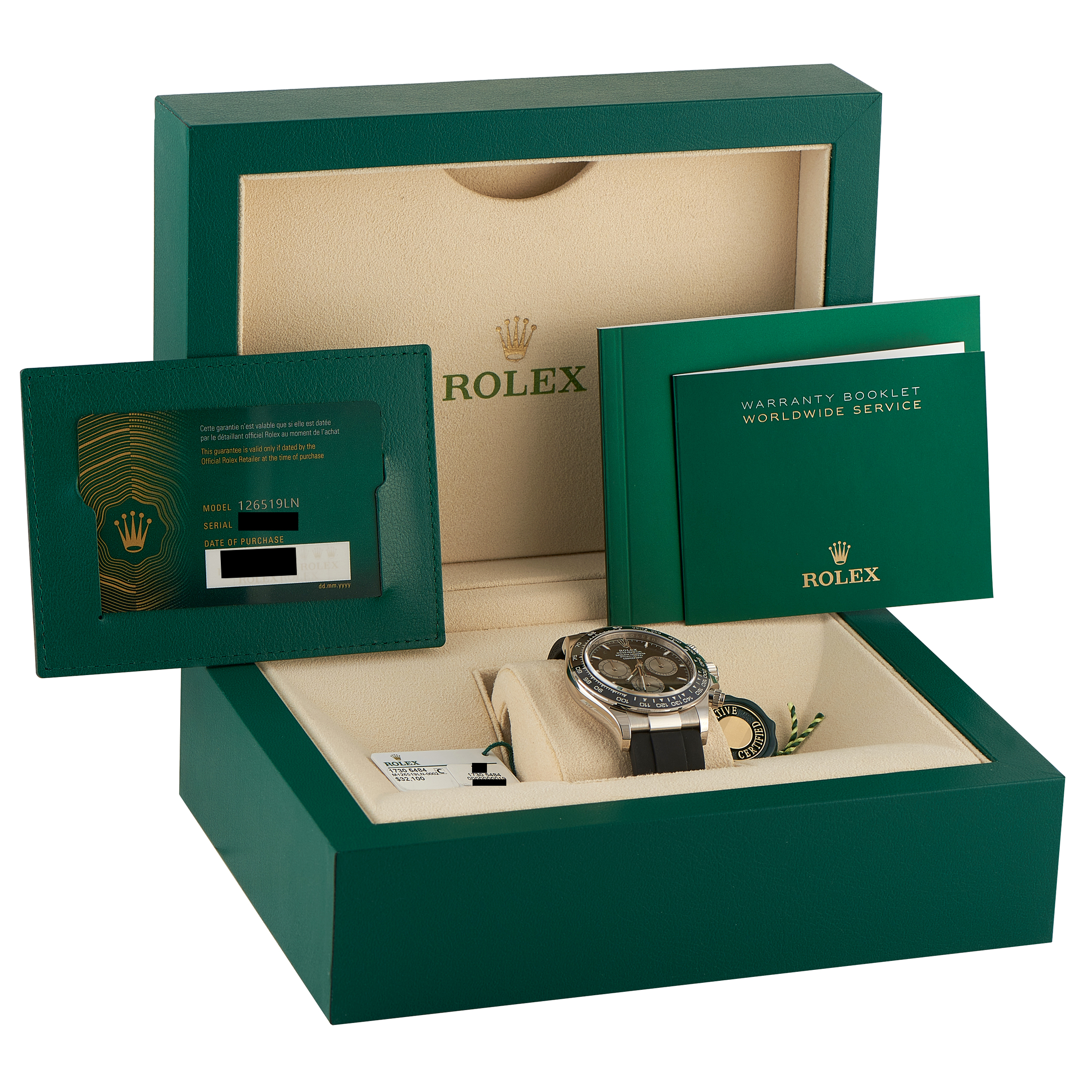 Rolex Daytona Black Dial White Gold Oysterflex Watch 126519LN - Image 5