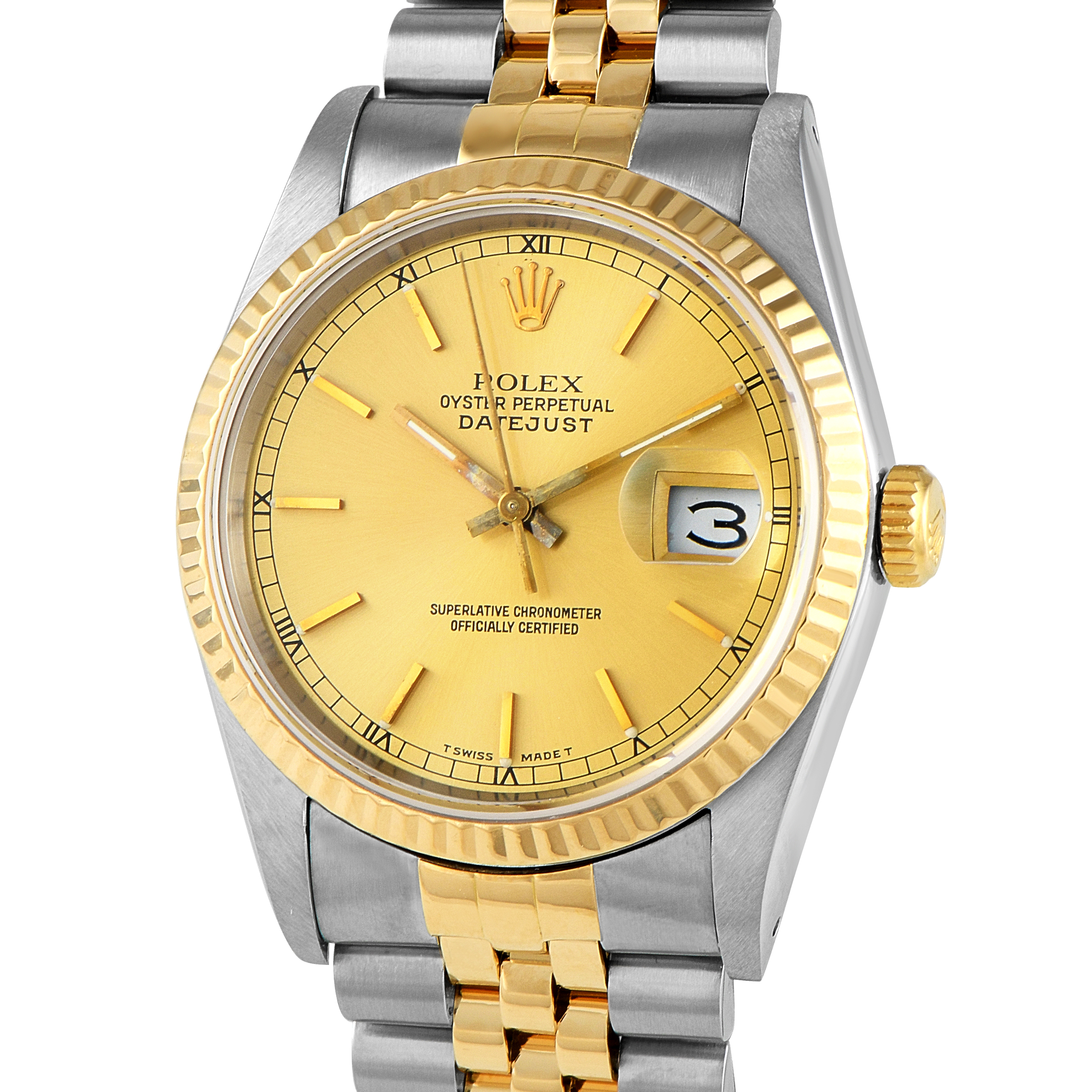 Rolex Datejust 36 Champagne Dial Two-Tone Jubilee Watch 16233 - Image 2