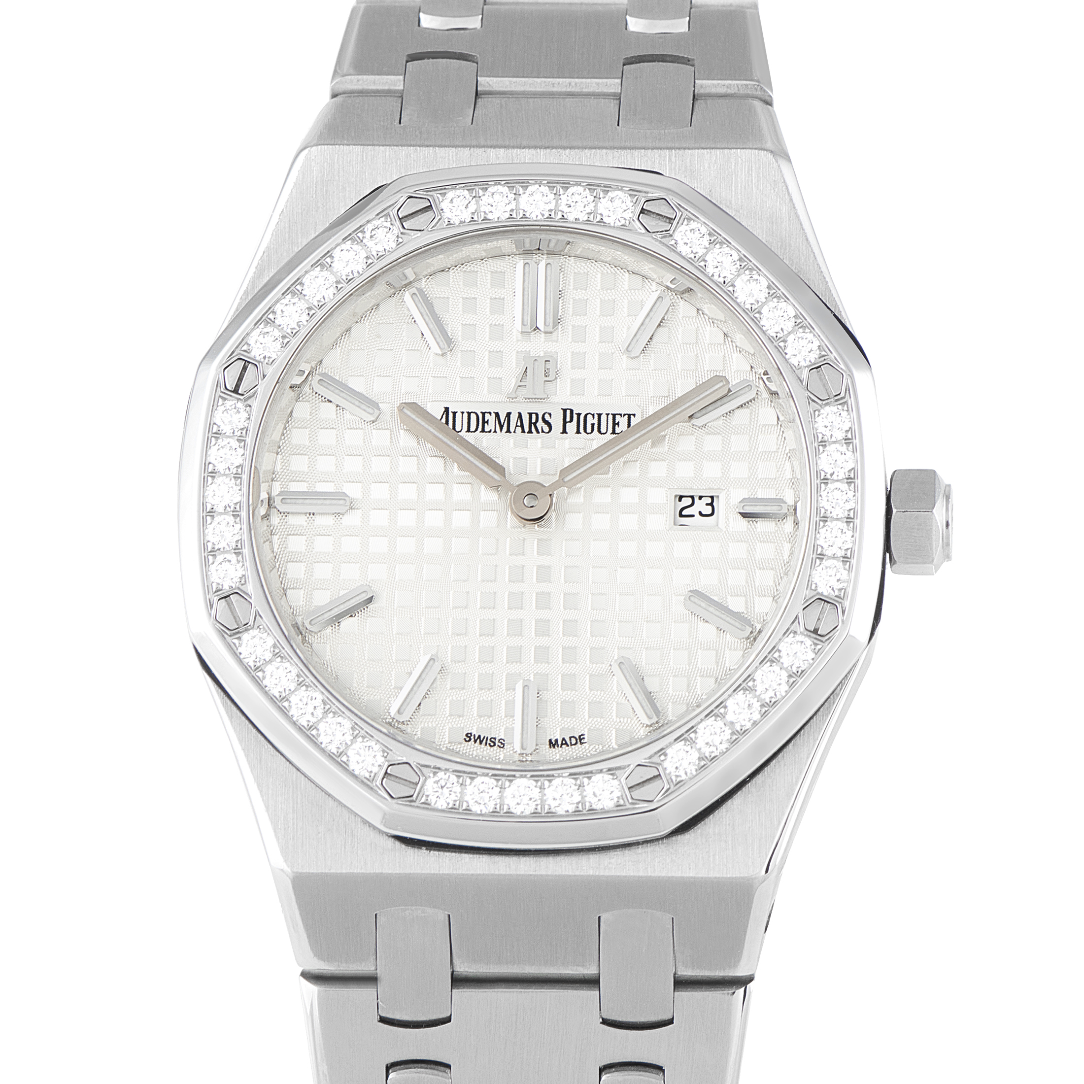 Audemars Piguet Royal Oak Silver Dial Diamond Bezel Quartz Watch 67651ST.ZZ.1261ST.01